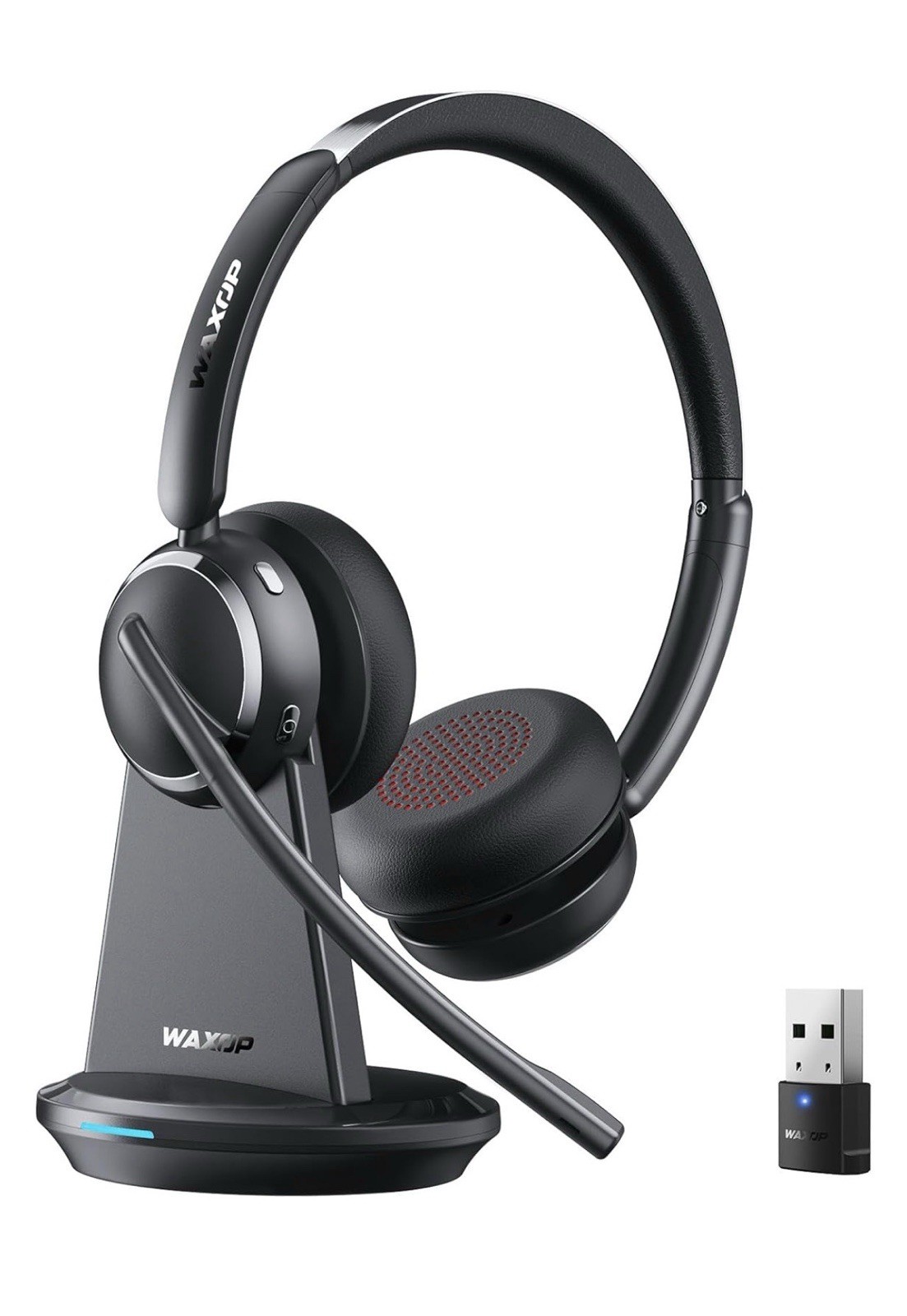 Wireless Headset w/Mic-PC & Work-Noise Cancelling/USB/Charging Base-Call Center