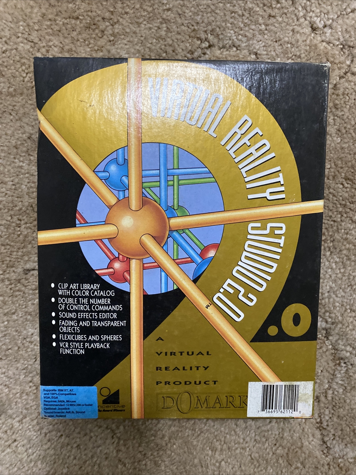 Vintage Domark Virtual Reality Studio 2.0 1992 3.5" Disks For IBM