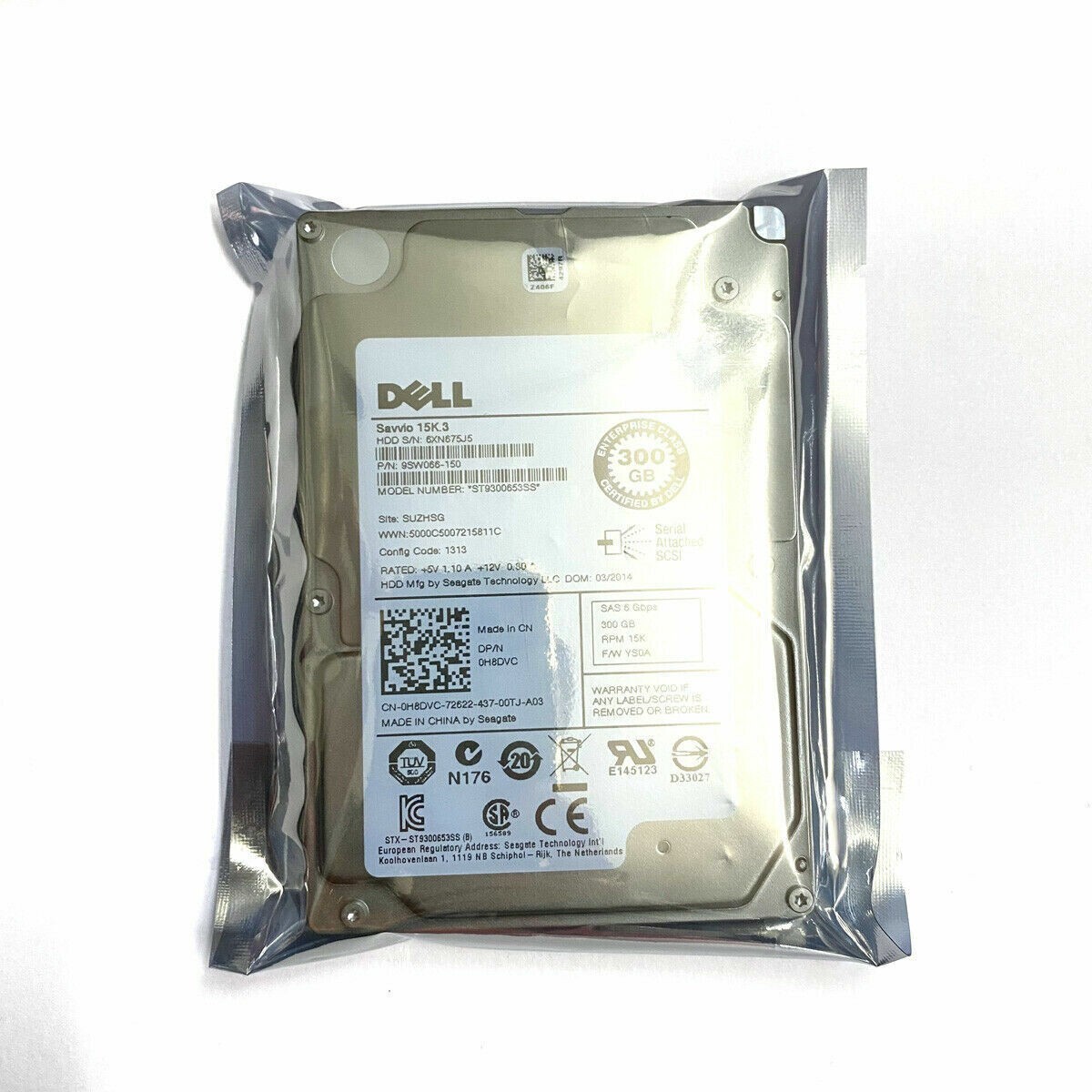 NEW DELL 0H8DVC H8DVC ST9300653SS 300GB 15K 2.5" 6Gbps SAS HARD DRIVE