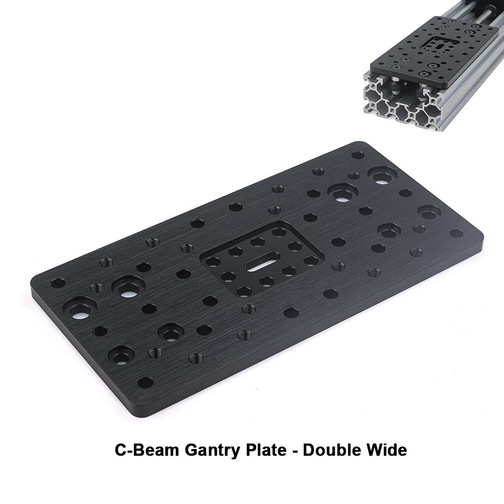 CNC Aluminium C-Beam Double Gantry Plate Set with V-Slot Solid V Wheel Kit