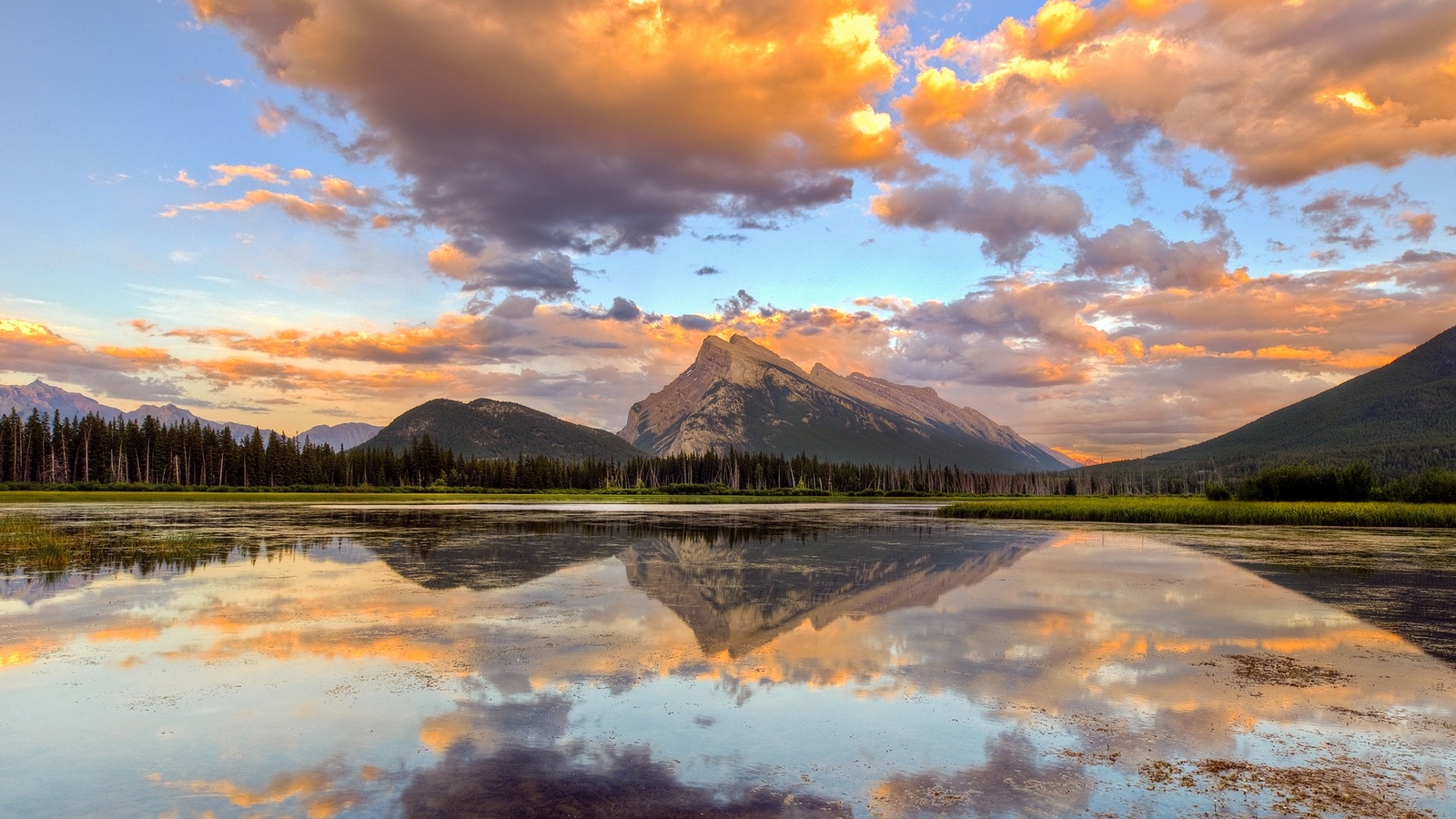 Landscape mountains lake reflection sunrise nature Custom Gaming Mat Desk
