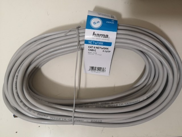 Hama Network Cat 6 Network/Patch Cable F/UTP RJ45 M/M Grey 15m