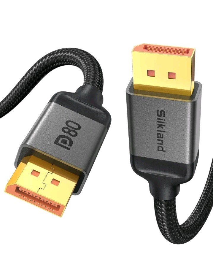 Silkland 80Gbps DisplayPort Cable 2.1 10FT/3M, [16K@60Hz, 8K@240Hz, 4K@540Hz