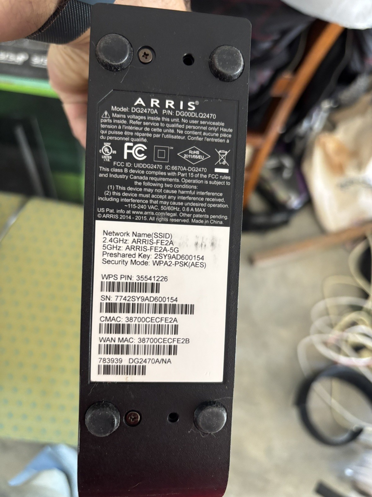 Arris DG2460A 4-Port Dual Band Wireless DOCSIS 3.0 Cable Modem Router w/ Cord