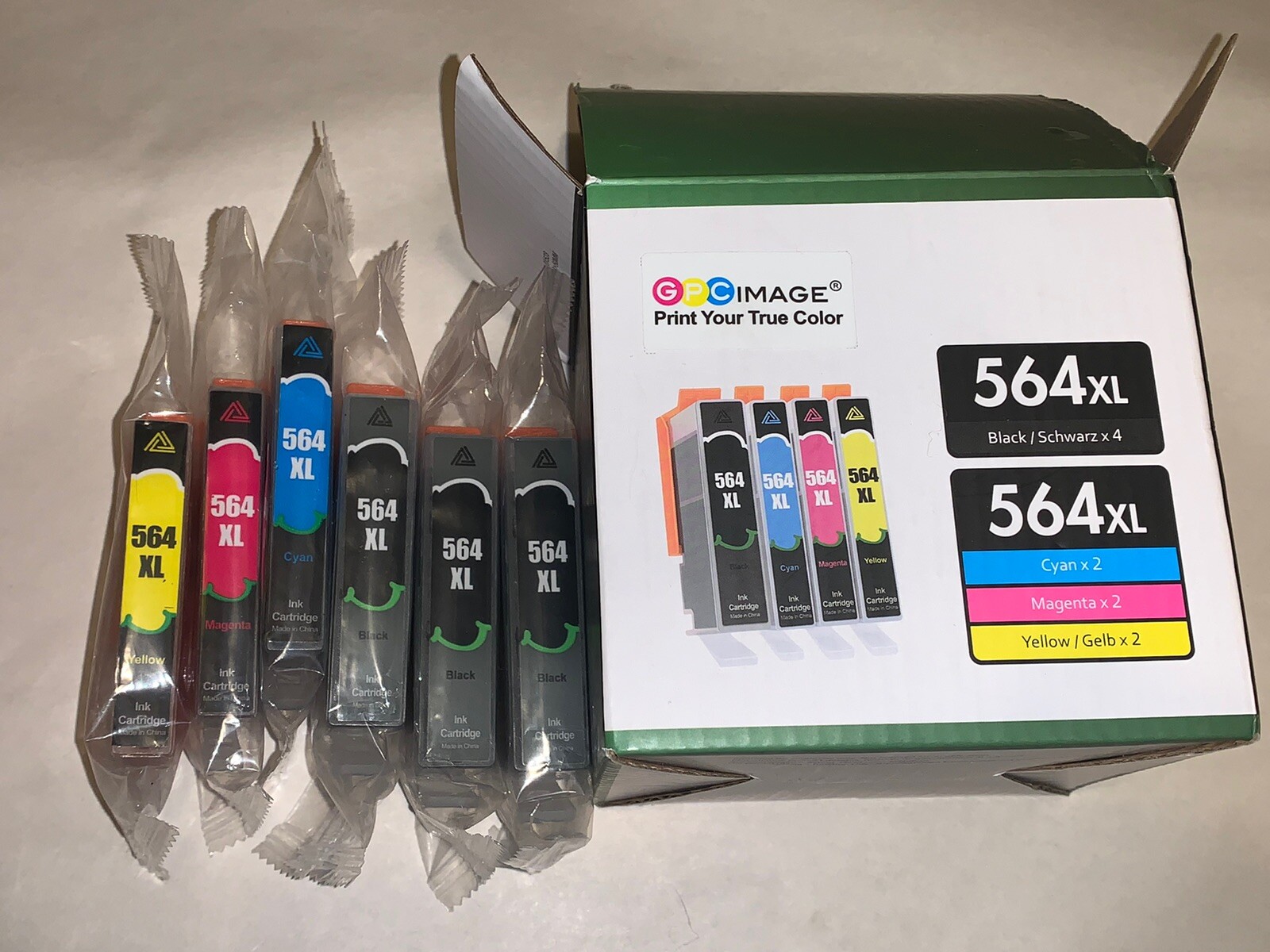 6 GPC Image 564XL  Black Cyan Yellow Magenta Ink Cartridges Sealed