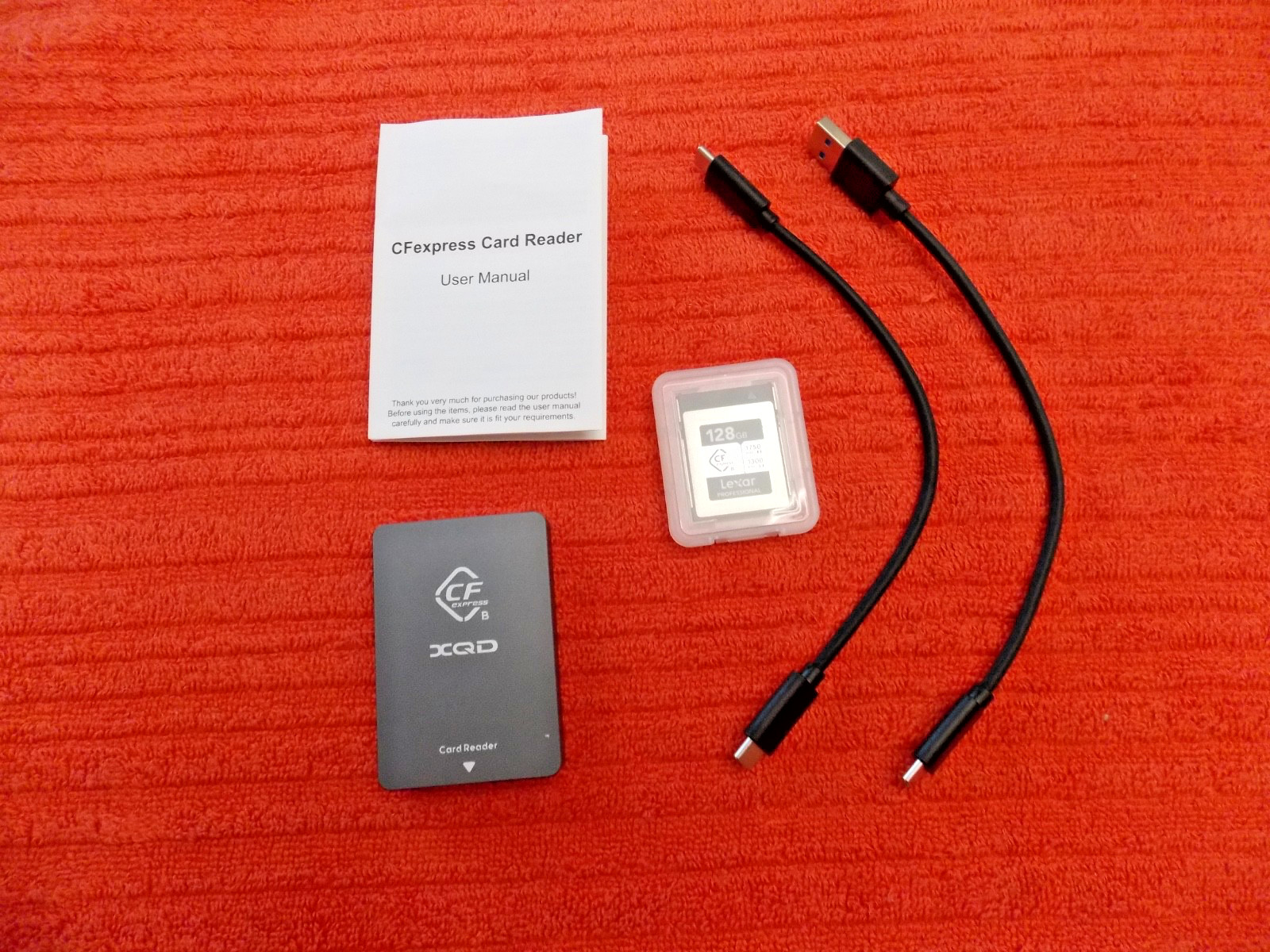 cfexpress  128 GB card type b card and reader