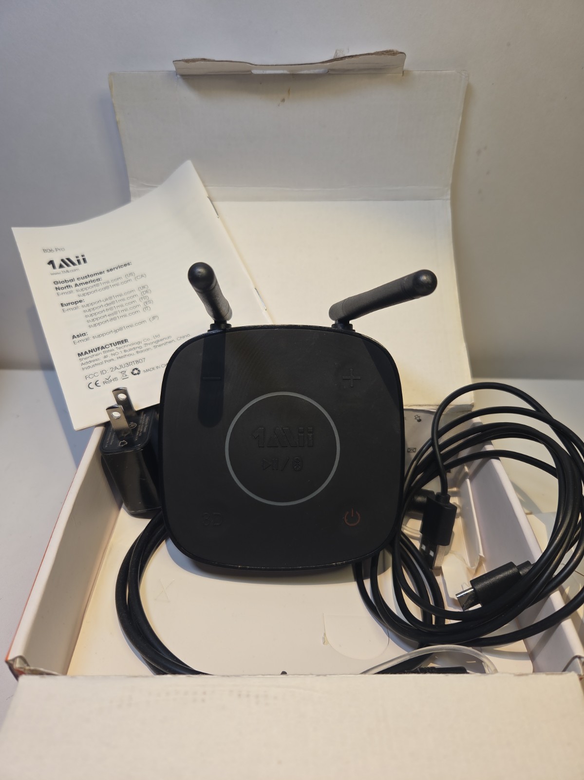 1Mii B06Pro Long Range Bluetooth Receiver, HiFi Wireless-Grey