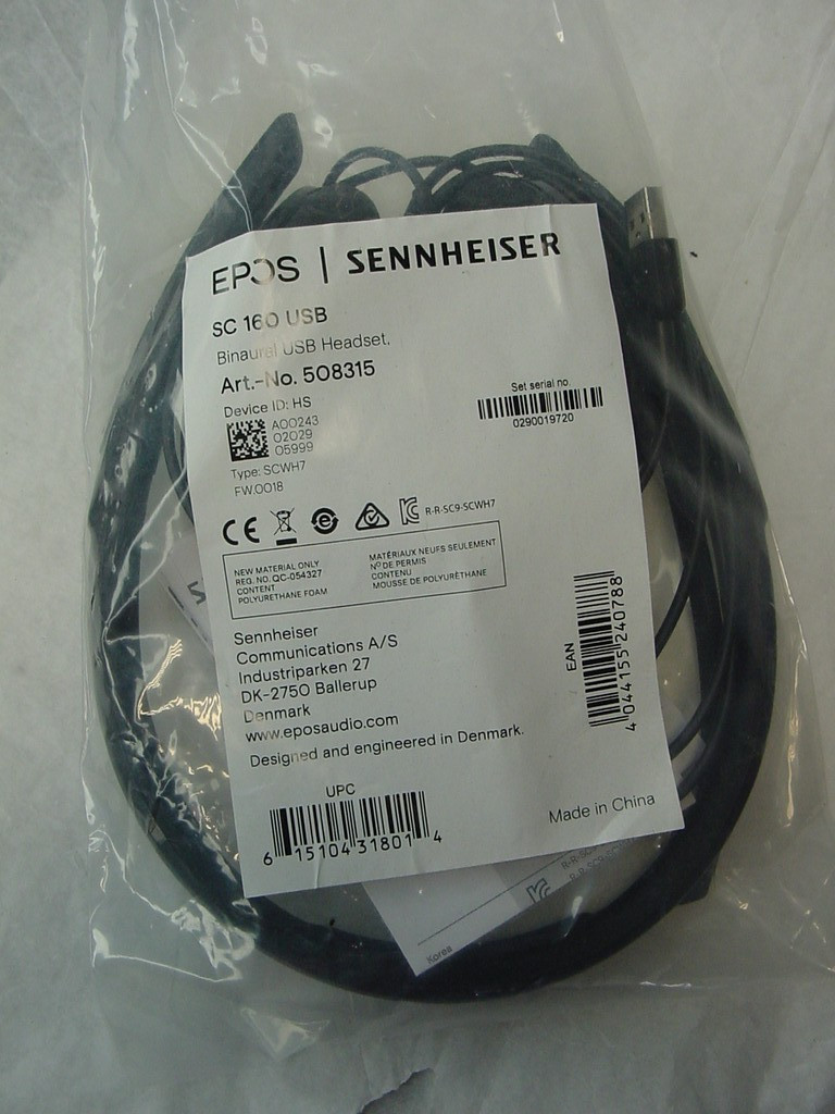 NEW - EPOS SENNHEISER SC 160 USB BINAURAL USB HEADSET