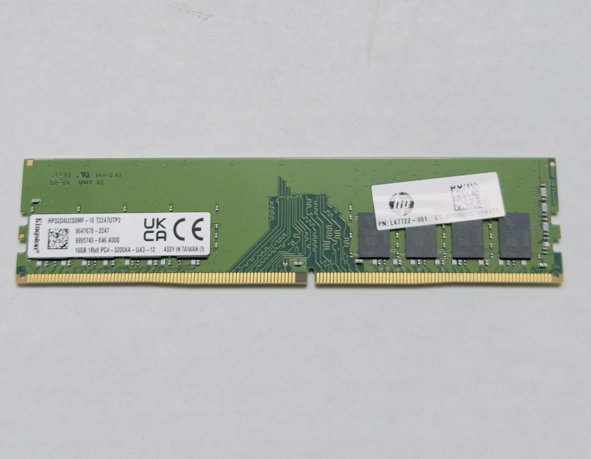 Kingston 16GB DDR4-3200 PC4-3200AA 1Rx8 UDIMM RAM HP32D4U2S8MF-16