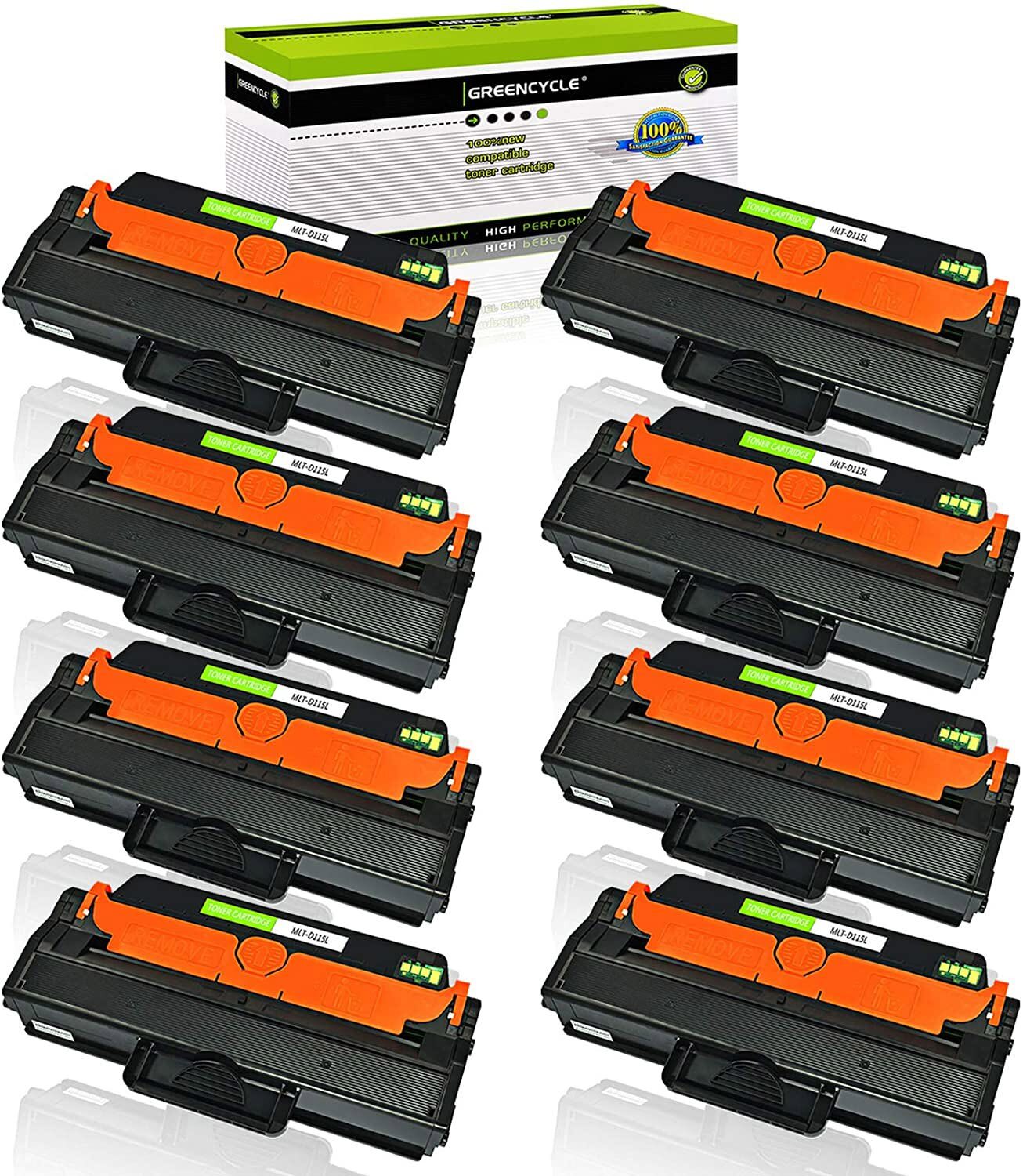 GREENCYCLE 8PK MLT-D115L Toner Cartridge Fits for Samsung SL-M2880FW SL-M2820DW