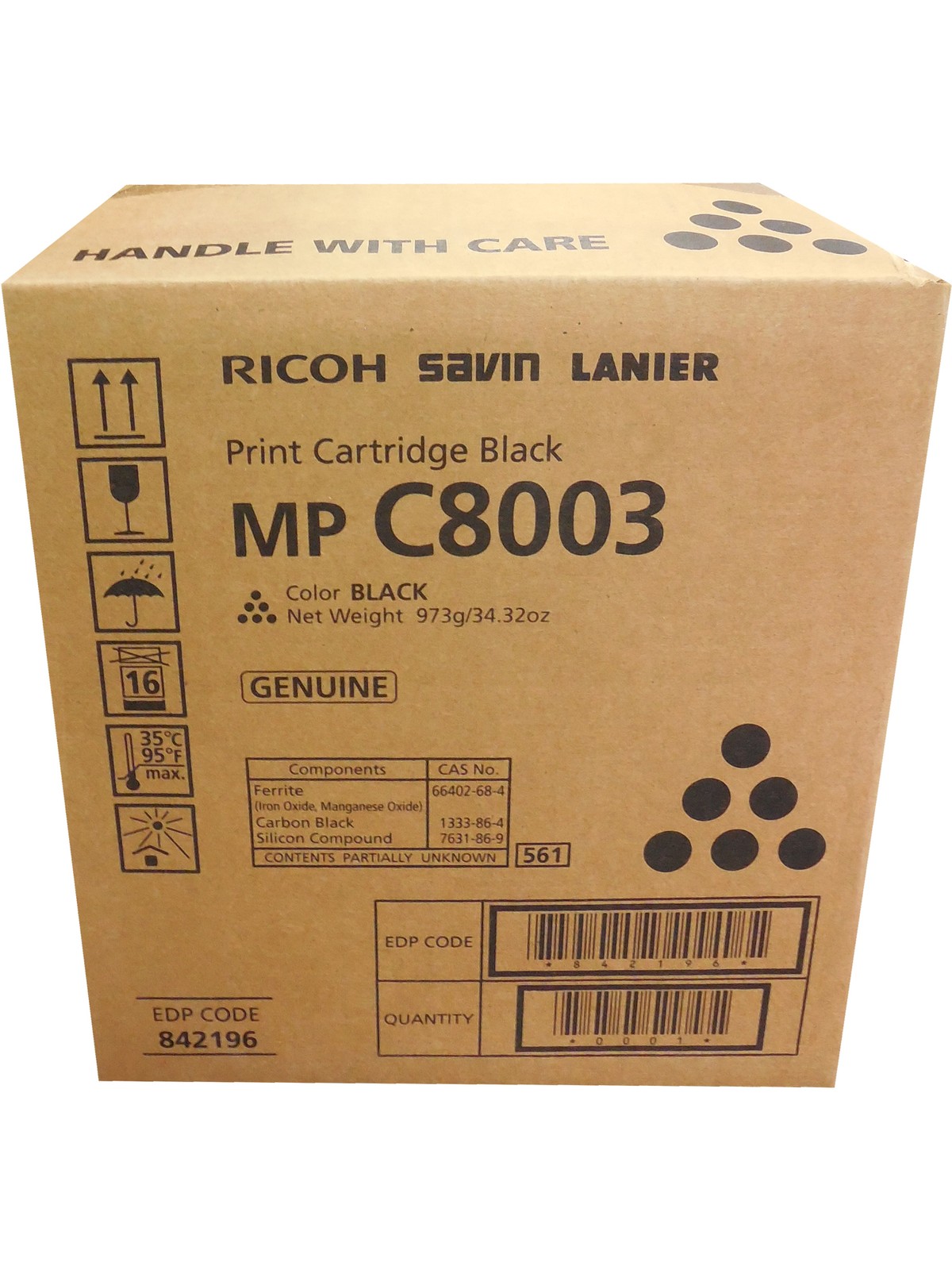 Ricoh 842196 Black Toner Cartridge Genuine OEM Original