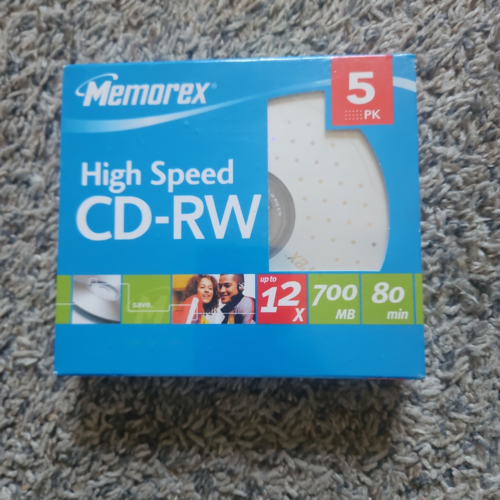 MEMOREX High Speed CD-RW 5 Pack New Sealed 700mb 80 Minute 12x M2566