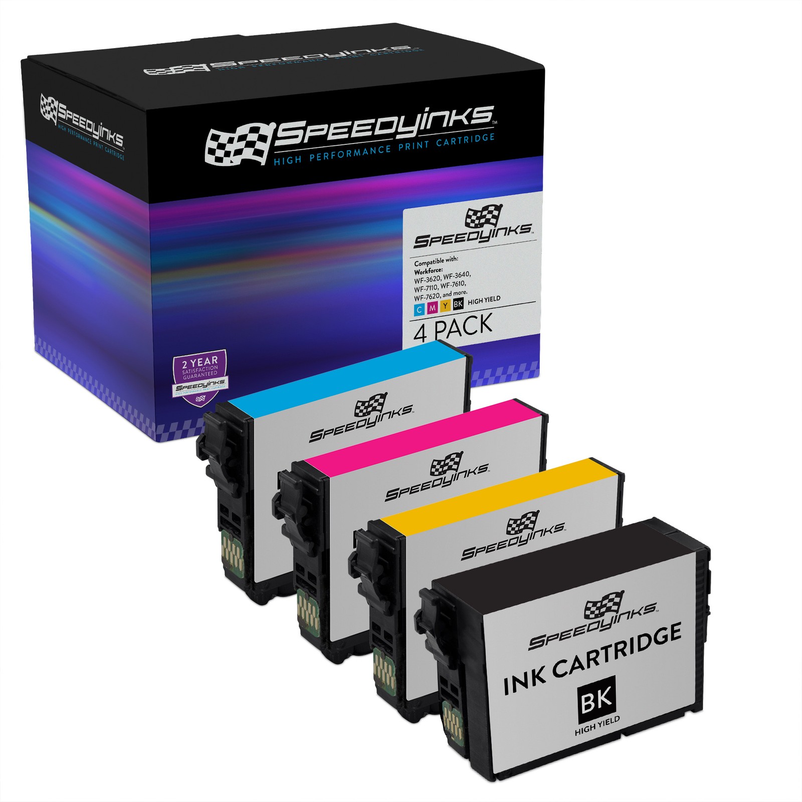 SPEEDYINKS Replacements for Epson 252/254 XL High Yield Ink Cartridges (4-Color