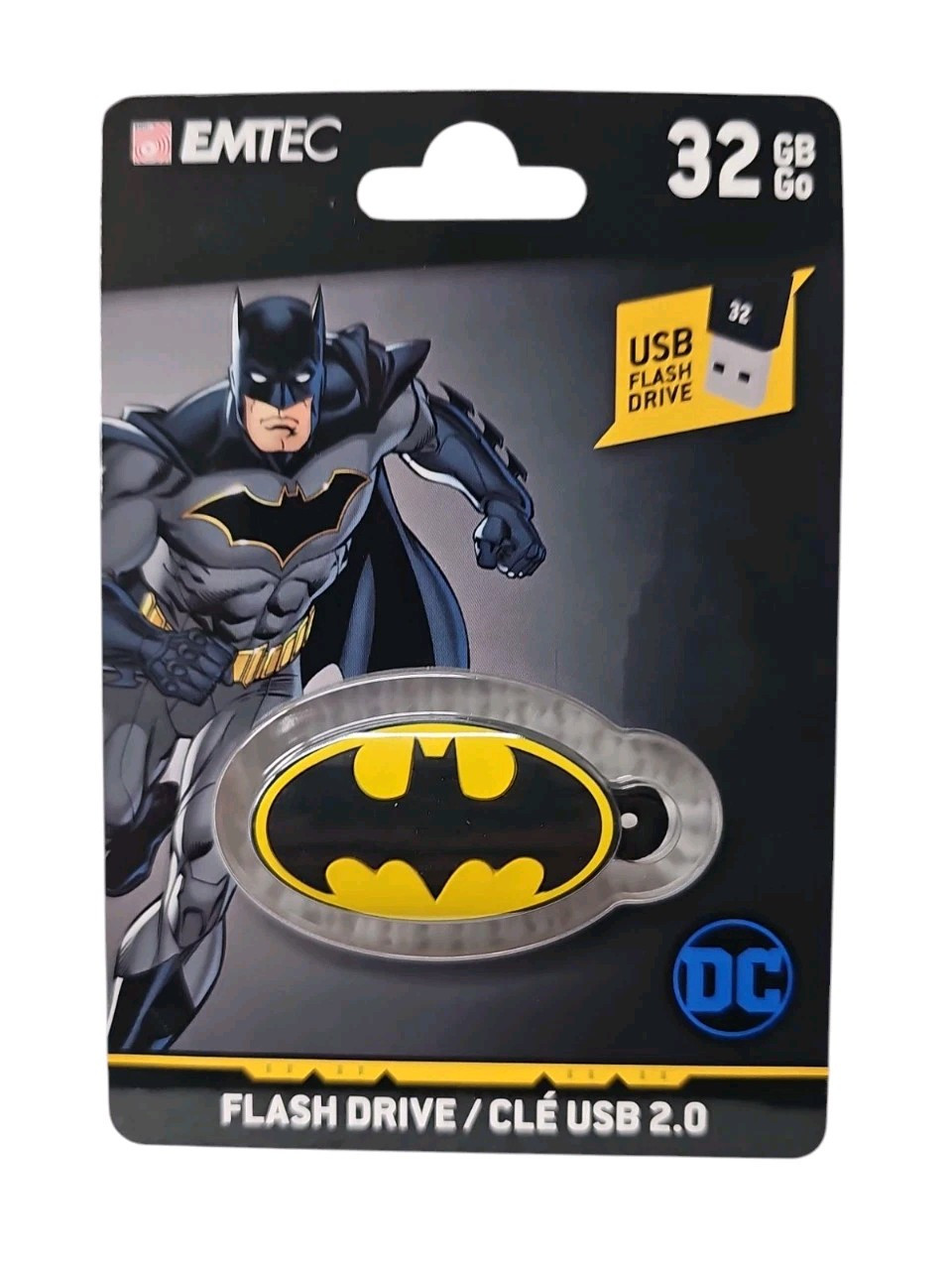 EMTEC Batman 32GB USB Flash Drive Keychain NEW SEALED DC Comics 