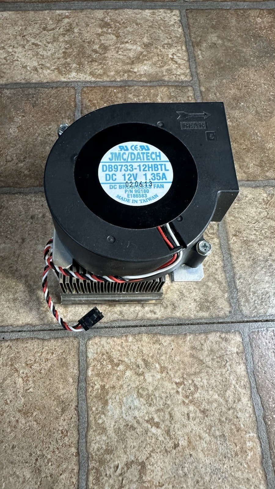 JMC/DATECH DC Brushless Fan DB9733-12HBTL for CNC, 12V, 1.35A