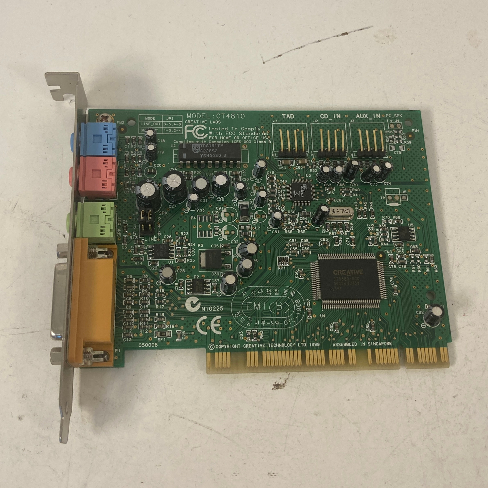Vintage Creative Labs Sound Blaster CT4810 PCI Sound Card 1999