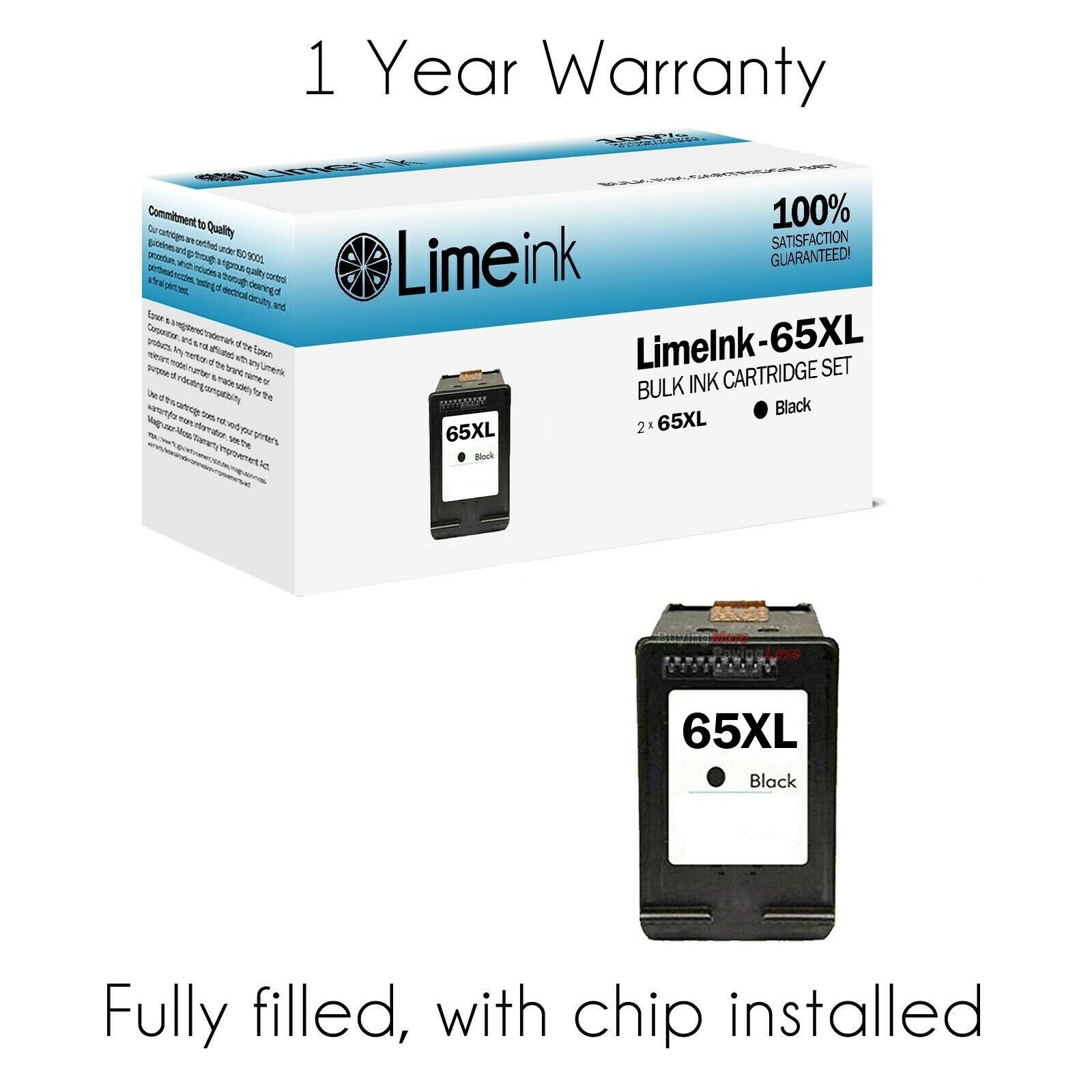 65XL Ink Cartridges for HP Deskjet 2600 2622 2652 3755 ENVY 5000 5052 5055 3721