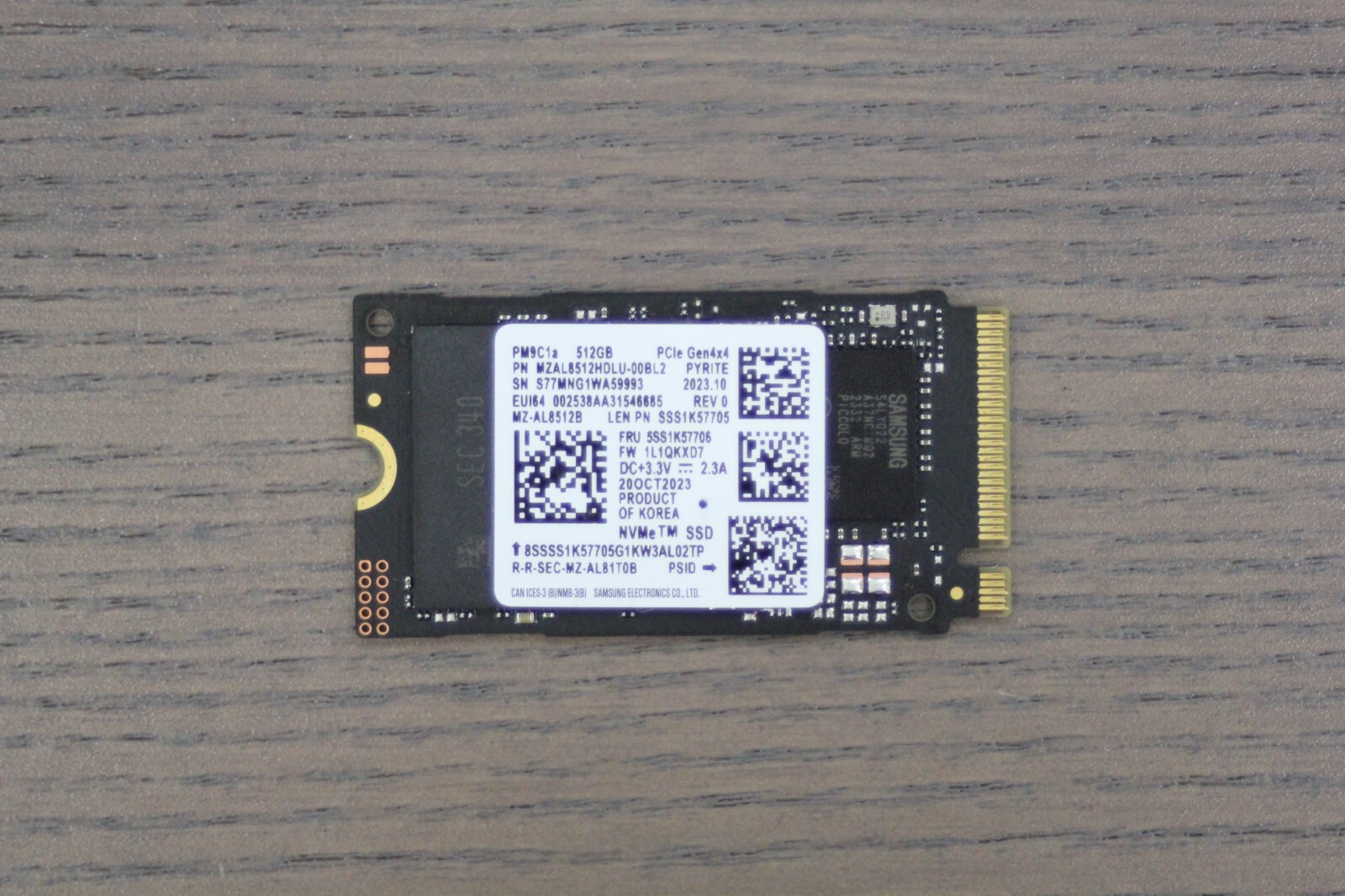 Samsung PM9C1a - 512GB SSD M.2 2242 NVME PCIe Gen4x4 - MZ-AL8512B - MZAL8512HDLU