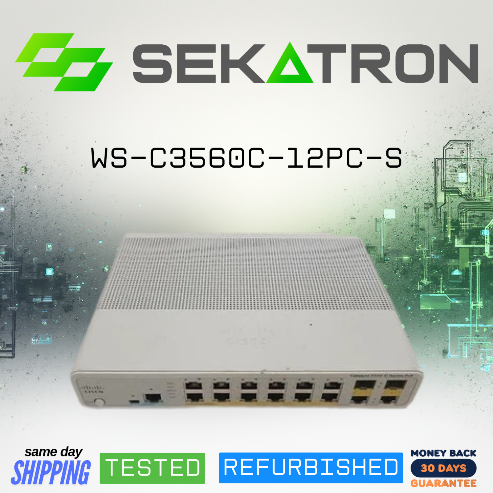 🔀 Cisco WS-C3560C-12PC-S • 12× PoE Fast Ethernet 2× Gigabit Uplinks ⚡Fast Ship
