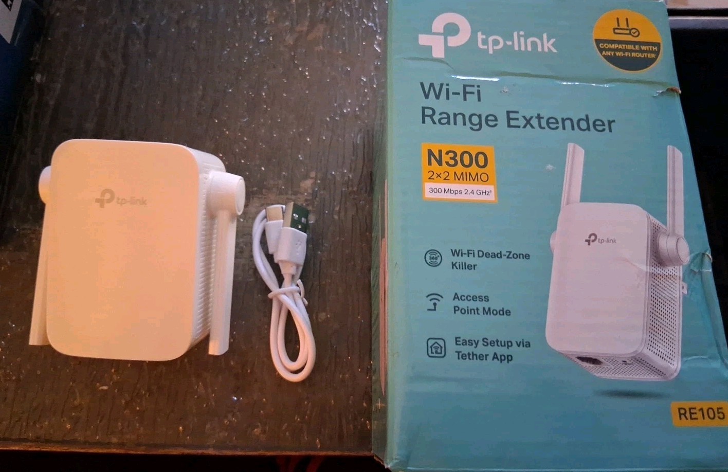 TP-Link RE105 N300 300Mbps Wi-Fi Range Extender Repeater Booster TL-WA855RE USED
