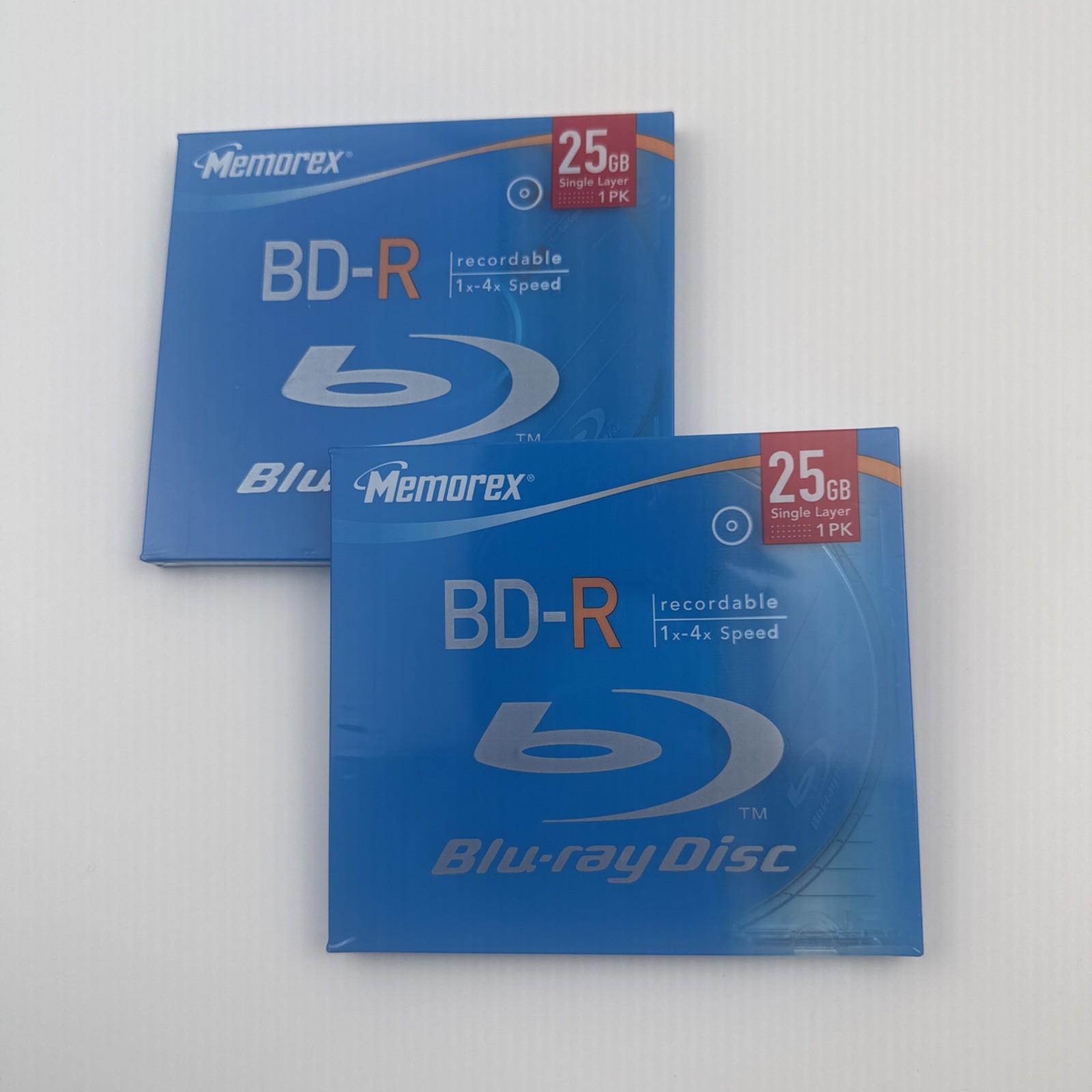 Memorex BD-R 25GB Recordable Blu-ray Discs 1x-4x Speed NEW SEALED Lot of 2