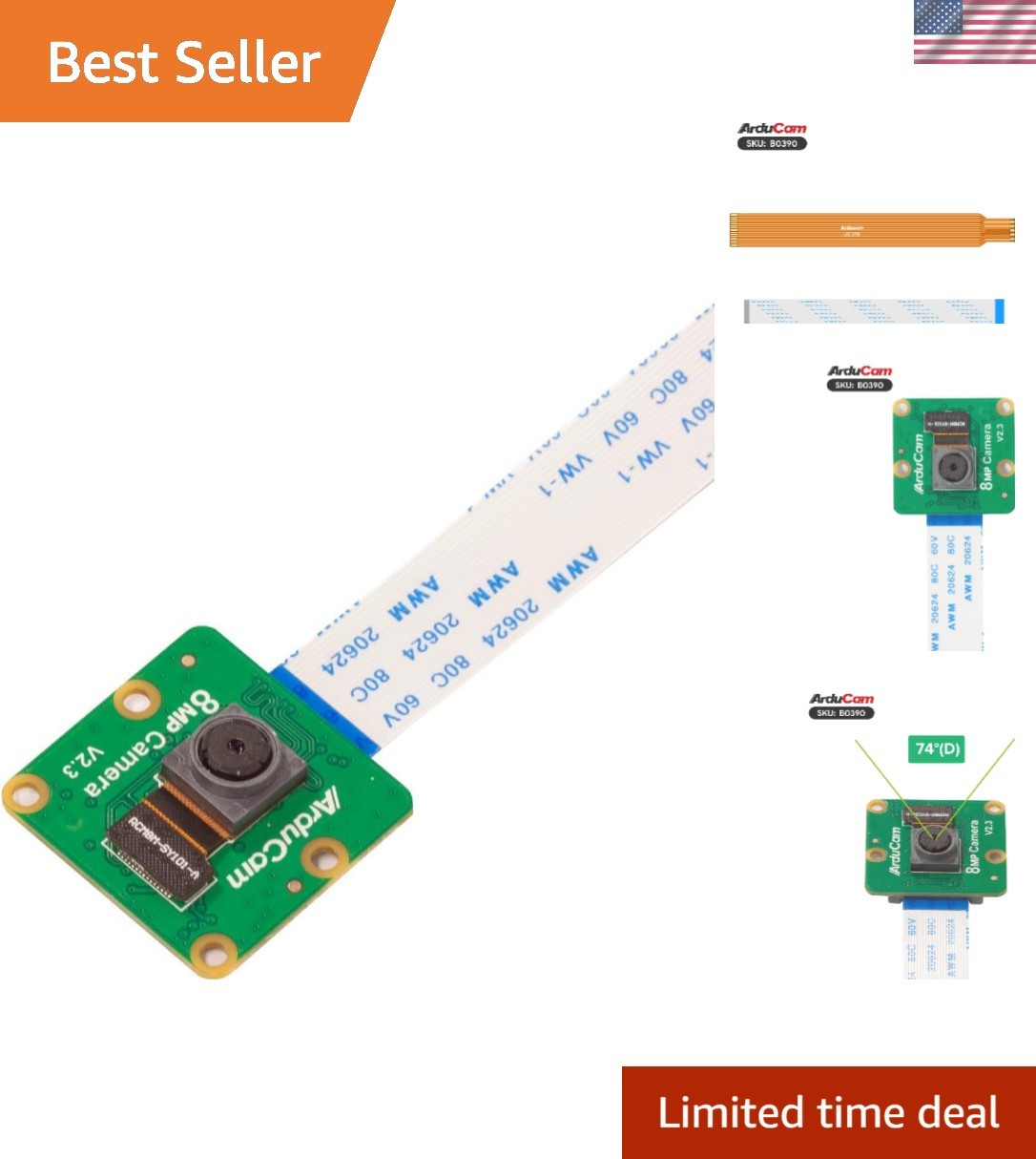 for Raspberry Pi Camera Module 8 Megapixel, 1080P Camera Module Compatible wi...