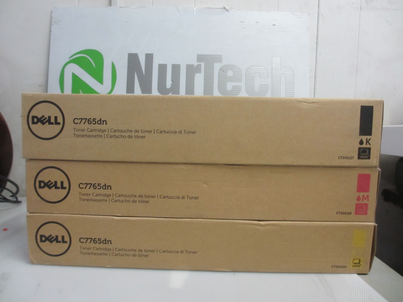 Lot of 3  DELL 72MWT JD14R H10TX Toner Cartridges C7765DN Magenta, Yellow, Black