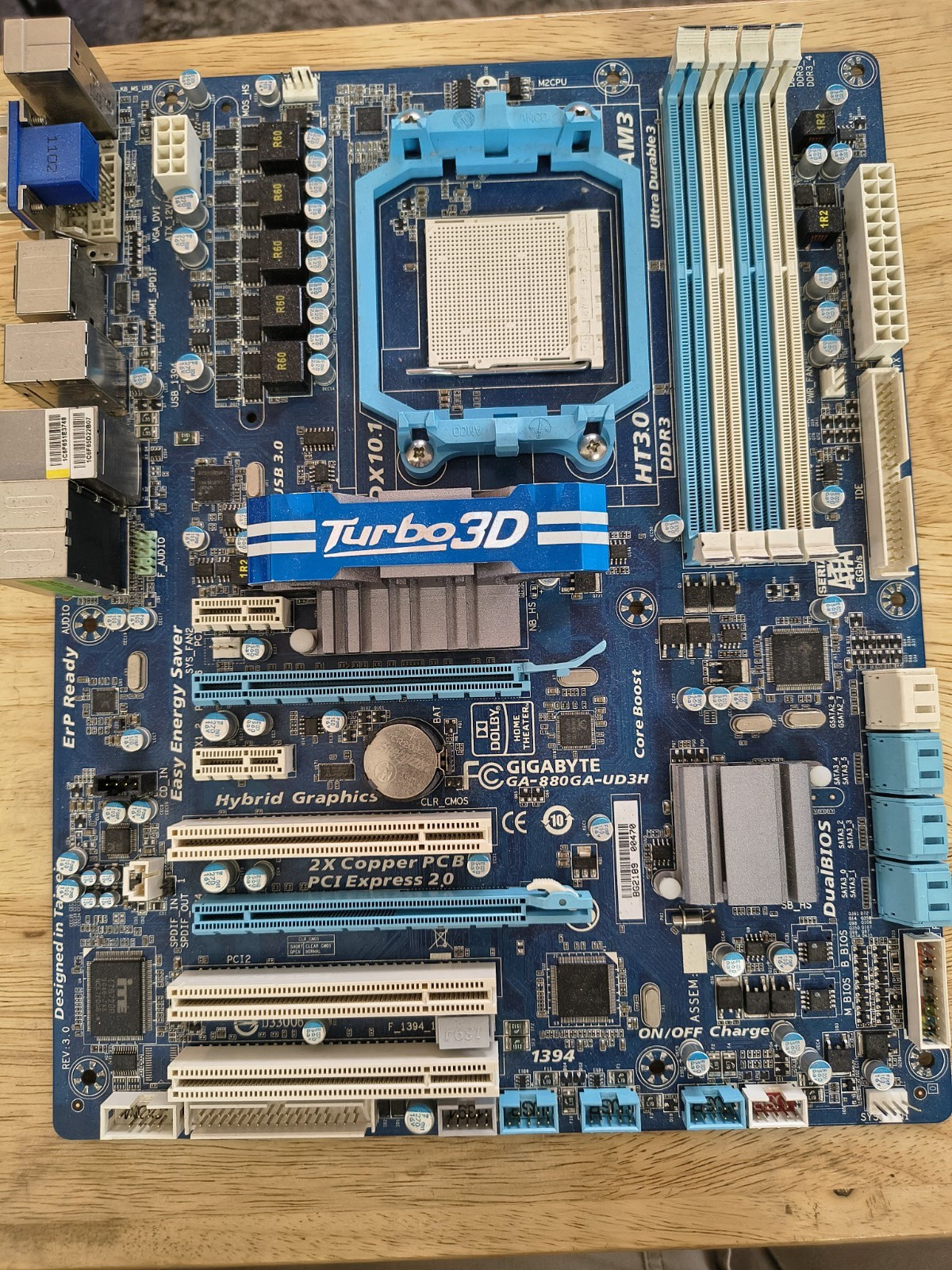 FOR GIGABYTE GA-880GA-UD3H AM3/AM3+ AMD 880G 32GB Motherbroad Test ok/