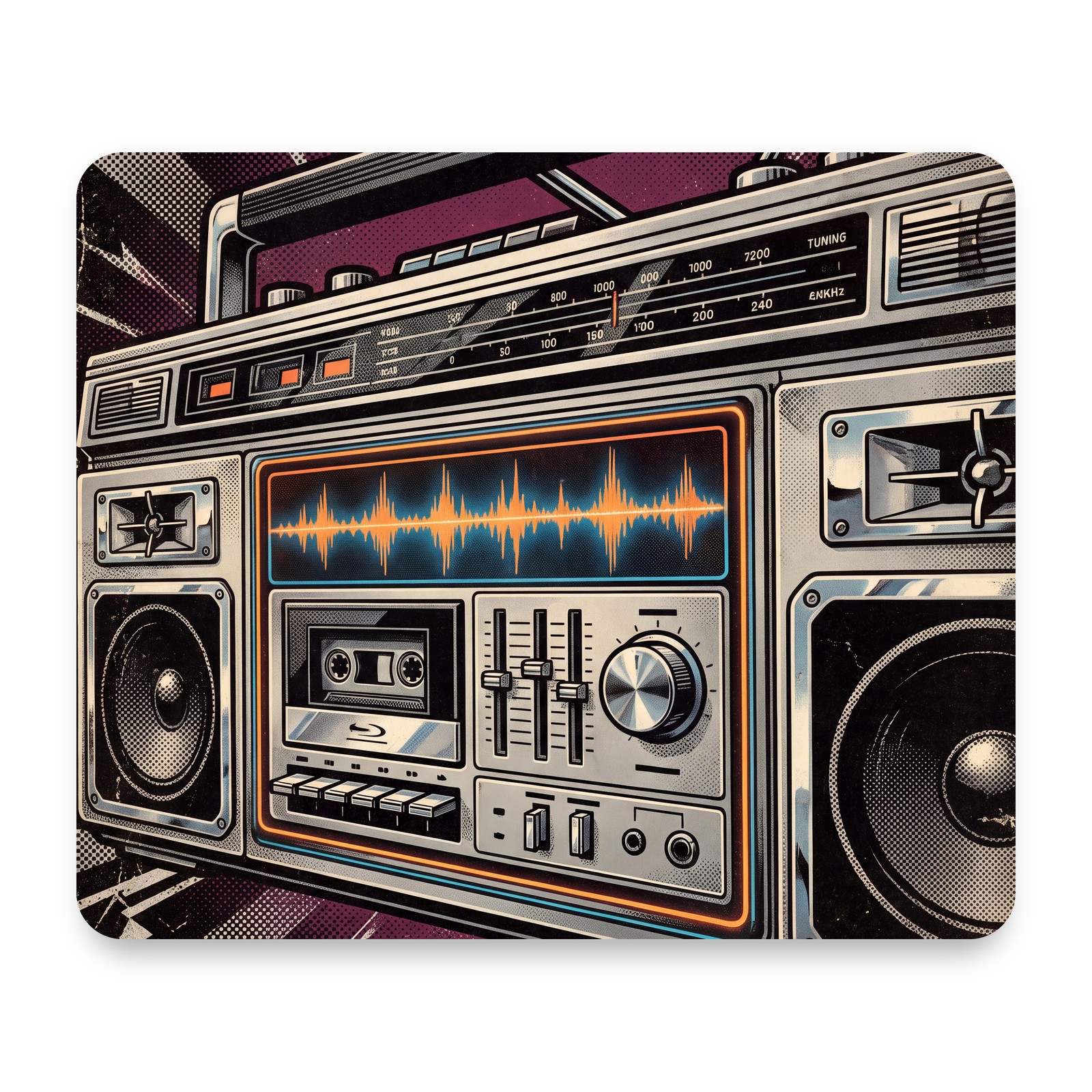 Boombox Mouse Pad 9.25x7.75 Non-Slip Desk Mat