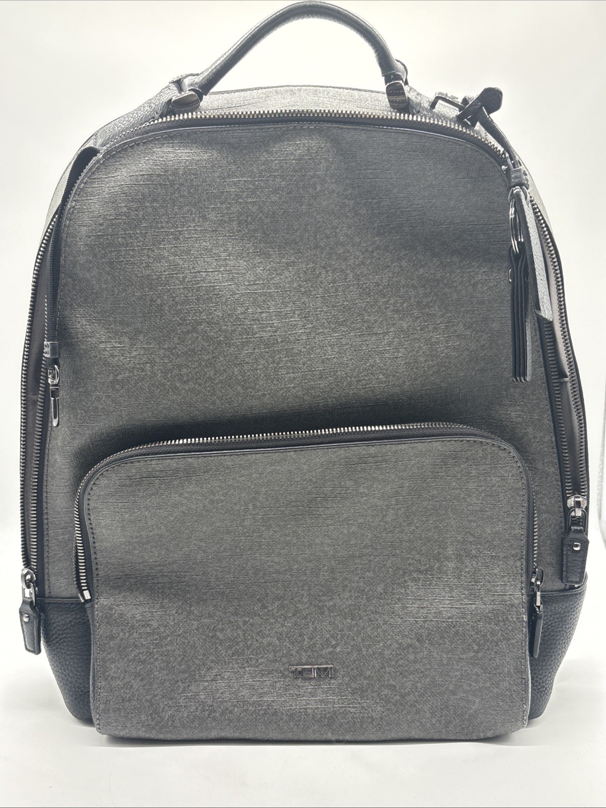 TUMI Stanton Gail Laptop Backpack Gray Leather Laptop Bag (110071)