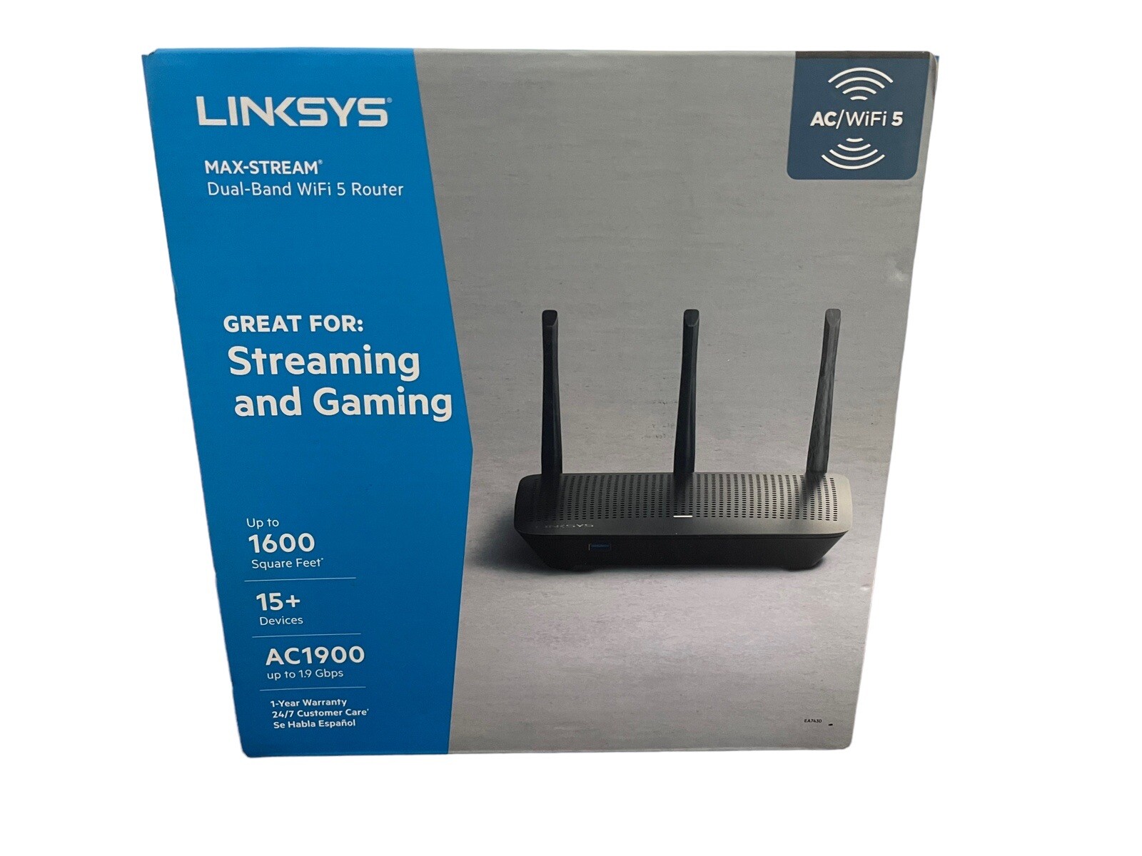 Linksys AC1900 (EA7430)-WiFi 5 Wireless Router Max-Streaming & Gaming Dual-Band