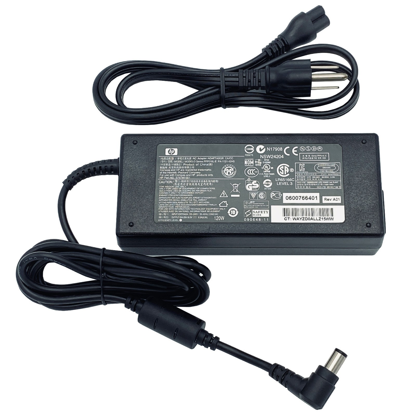 Original HP AC Adapter 18.5V 6.5A PA-1121-42HS No Pin Inside Charger