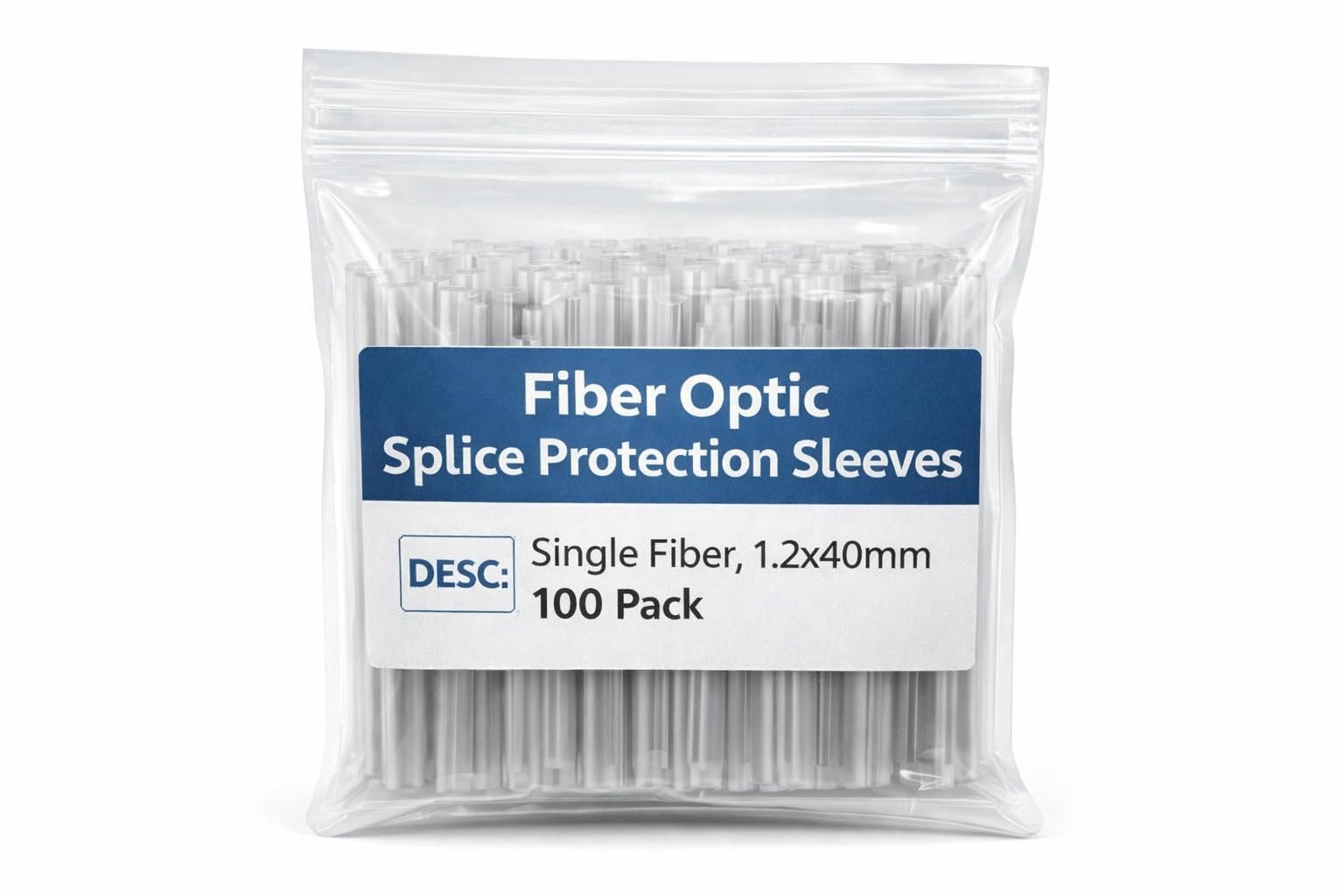 Fiber Optic Splice Protection Sleeve Single Fiber 40mm Clear Tubing 100 PCS