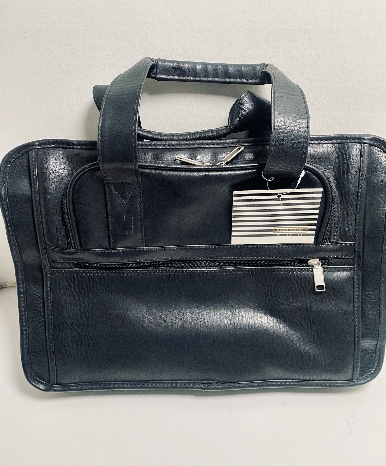 Bond Street TOO Black Briefcase Laptop Bag w Shoulder Strap Multiple Pockets