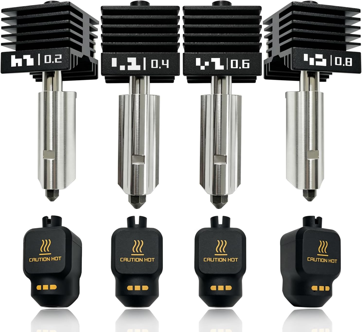4PK 0.2/0.4/0.6/0.8Mm P2S Hotend for X2D/H2S/H2D/H2C Print Head