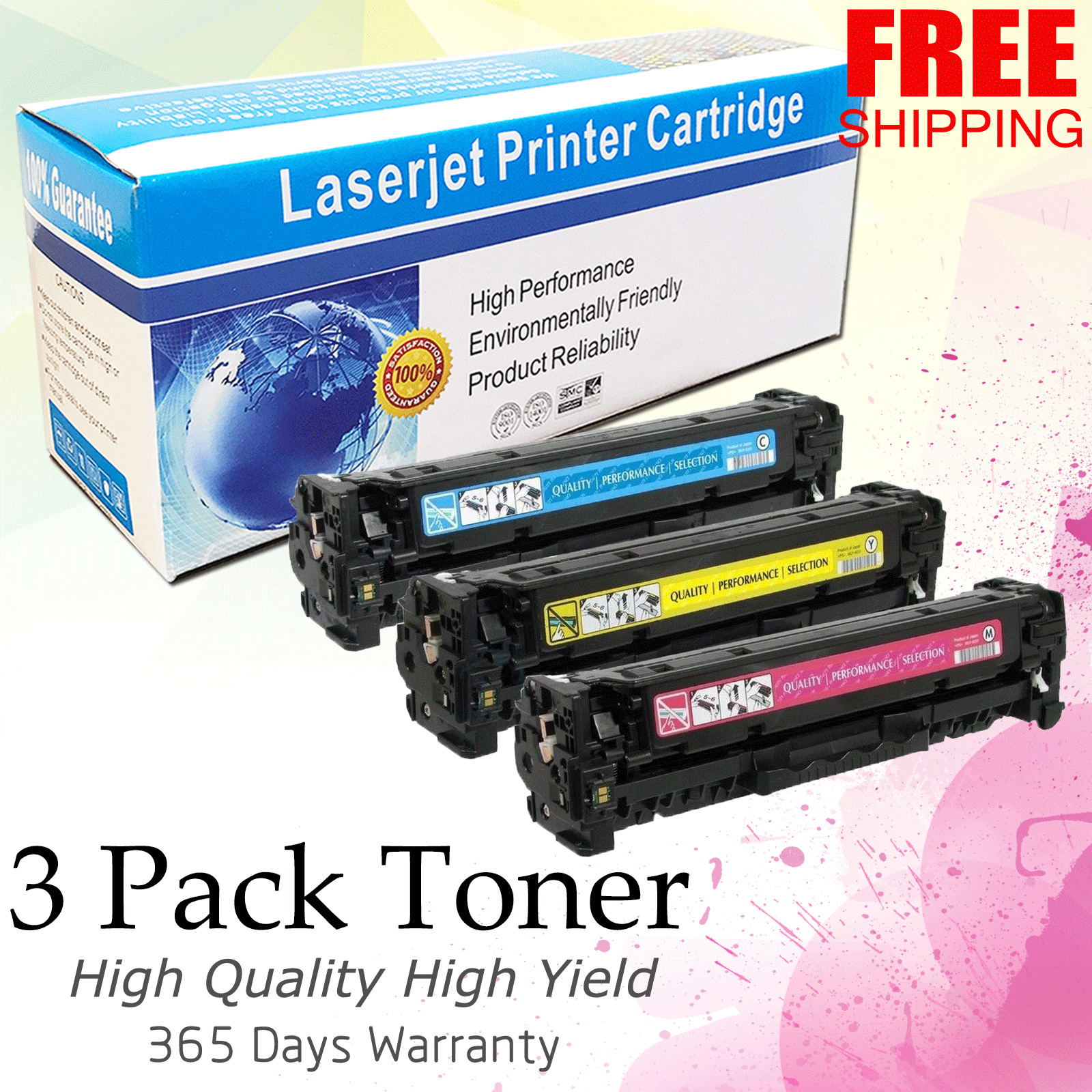3 PK Color Toner SET For CANON 131 CRG-131 ImageClass MF8280Cw MF628Cw LBP7110Cw