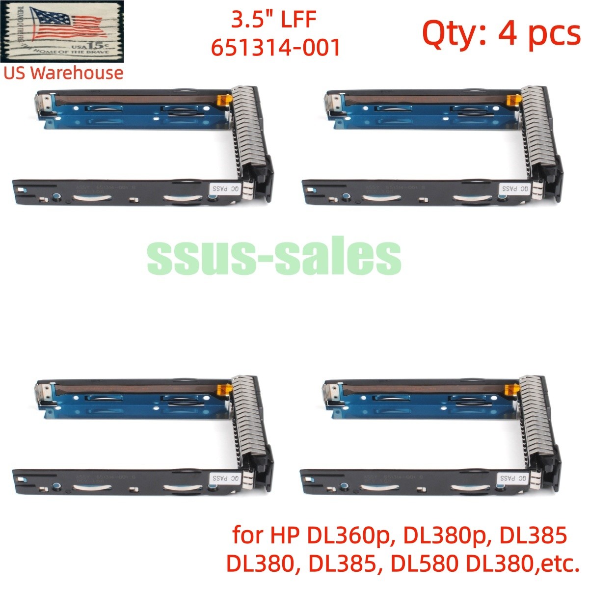 X4 G8 G9 G10 651314-001 3.5" LFF SAS SATA HDD Tray Caddy for HP DL385  DL380 US