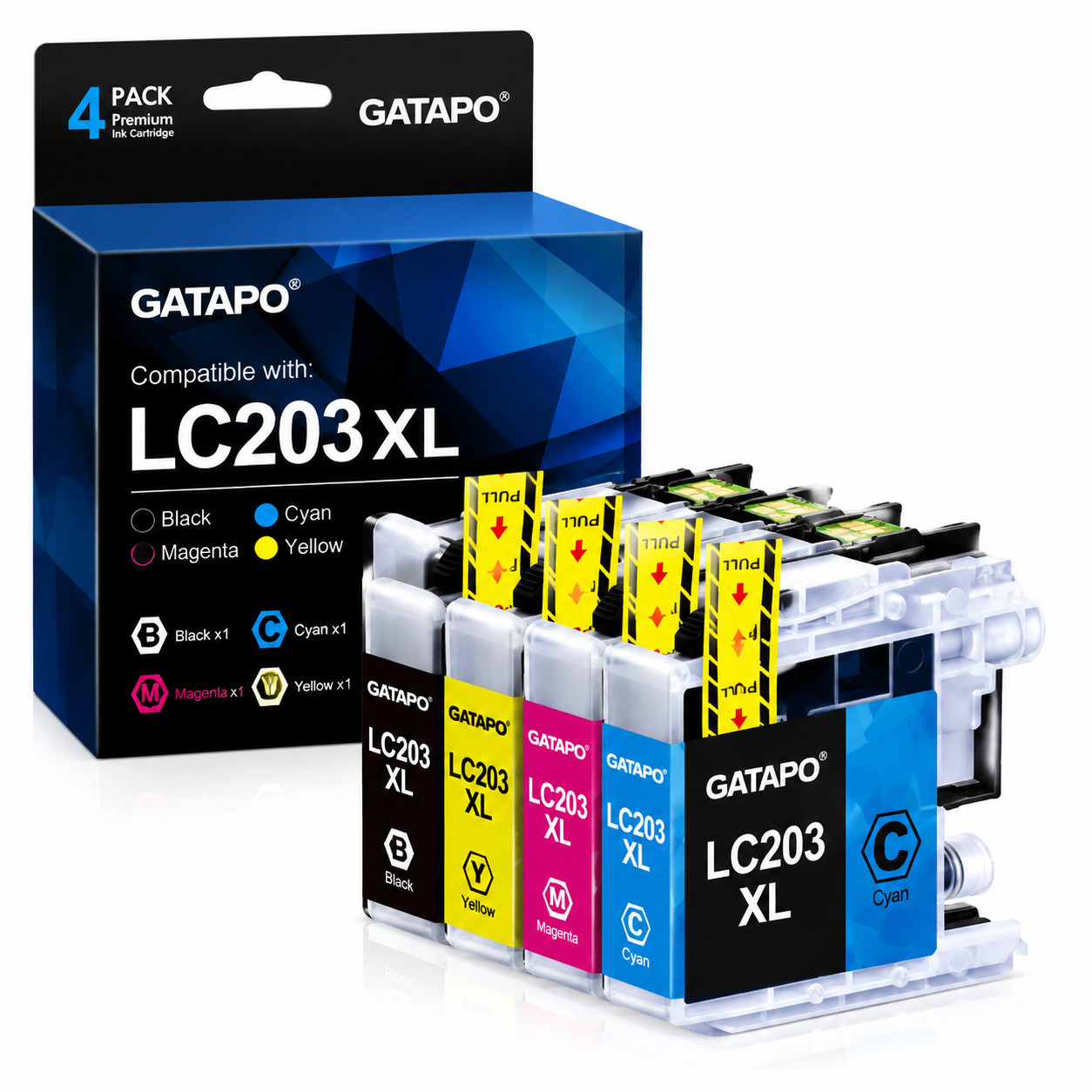 LC203XL Ink(BK/C/M/Y) for Work with MFC-J460DW MFC-J480DW MFC-J485DW MFC-J880DW