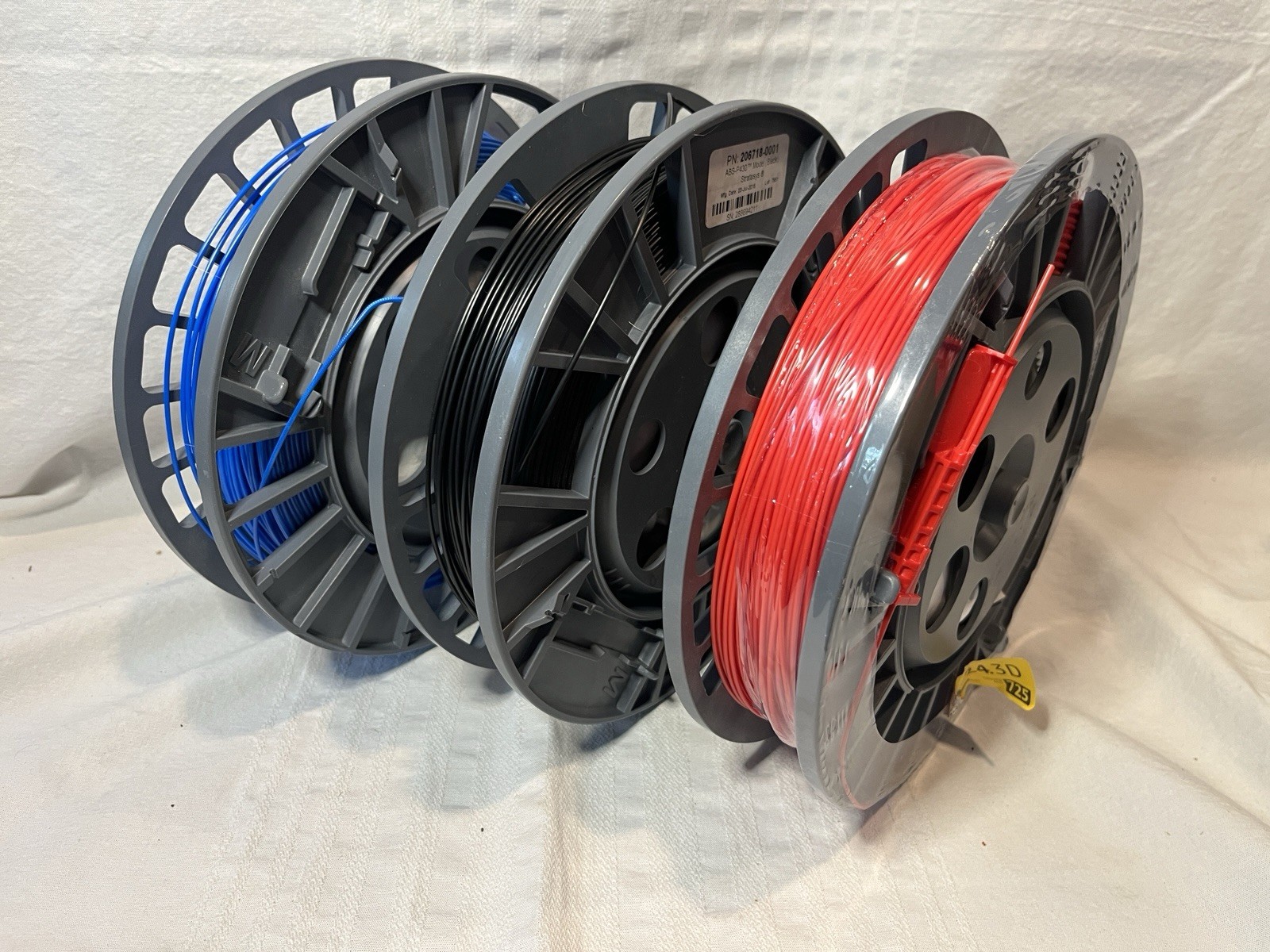 Stratasys ABS-P430 Filament Lot 3 Spools Fortus Dimension FDM Red Black Blue