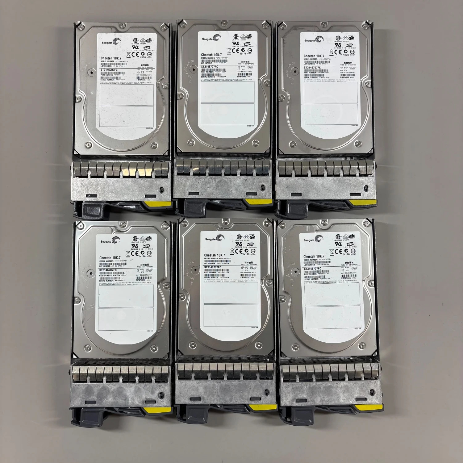 Lot of 6 Seagate Hard Drives 3.5" Cheetah 10K.7 146 GB HDD ST3146707FC