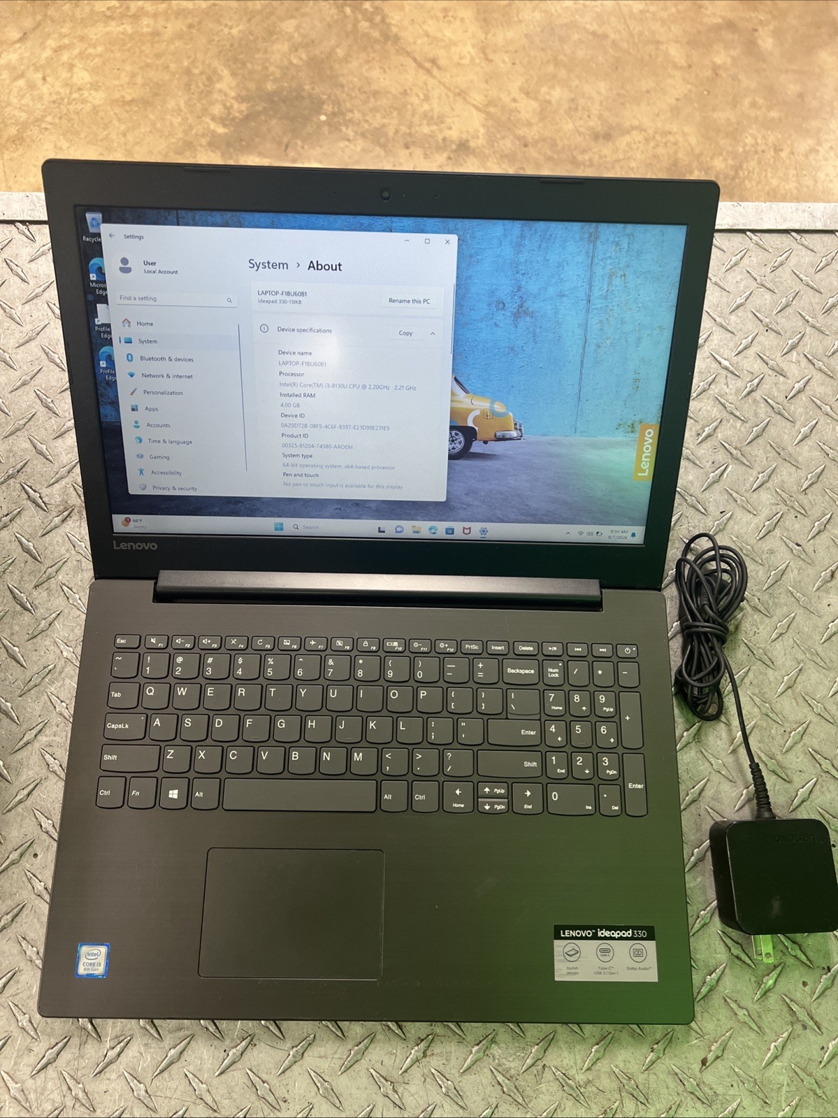 Lenovo IdeaPad 330S-15IKB 15.6" i3-8130U 4GB 1TB HDD Win 11 | EXTREMELY SLOW