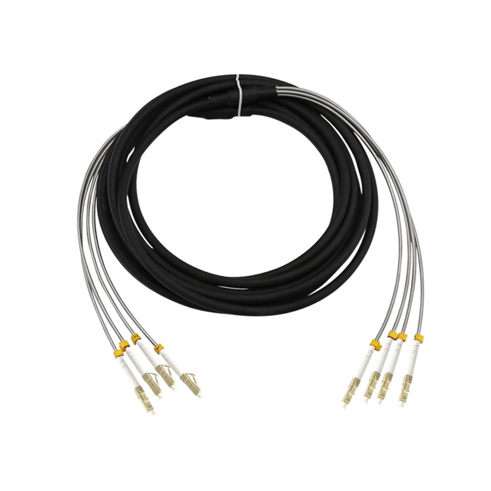 50M Outdoor Field Fiber Patch Cord LC to LC UPC Multi-Mode 4 Strand Fiber Cable