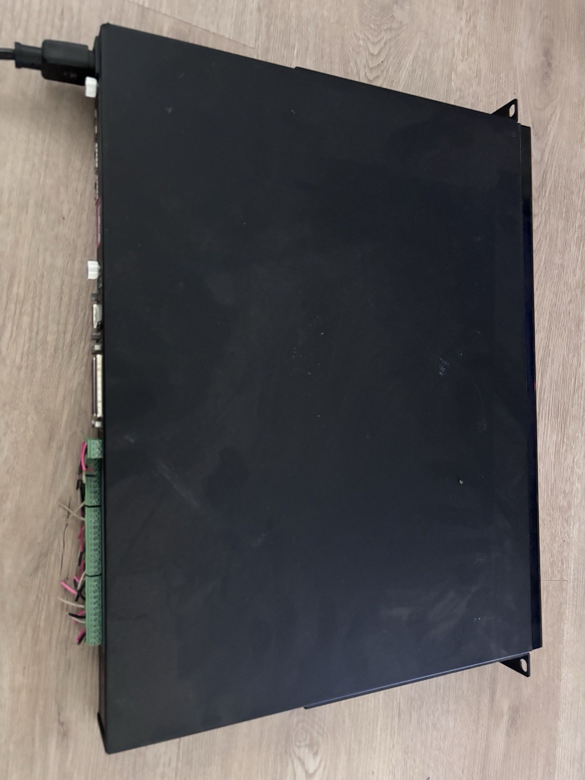 black 1U rack-mountable electronic chassis