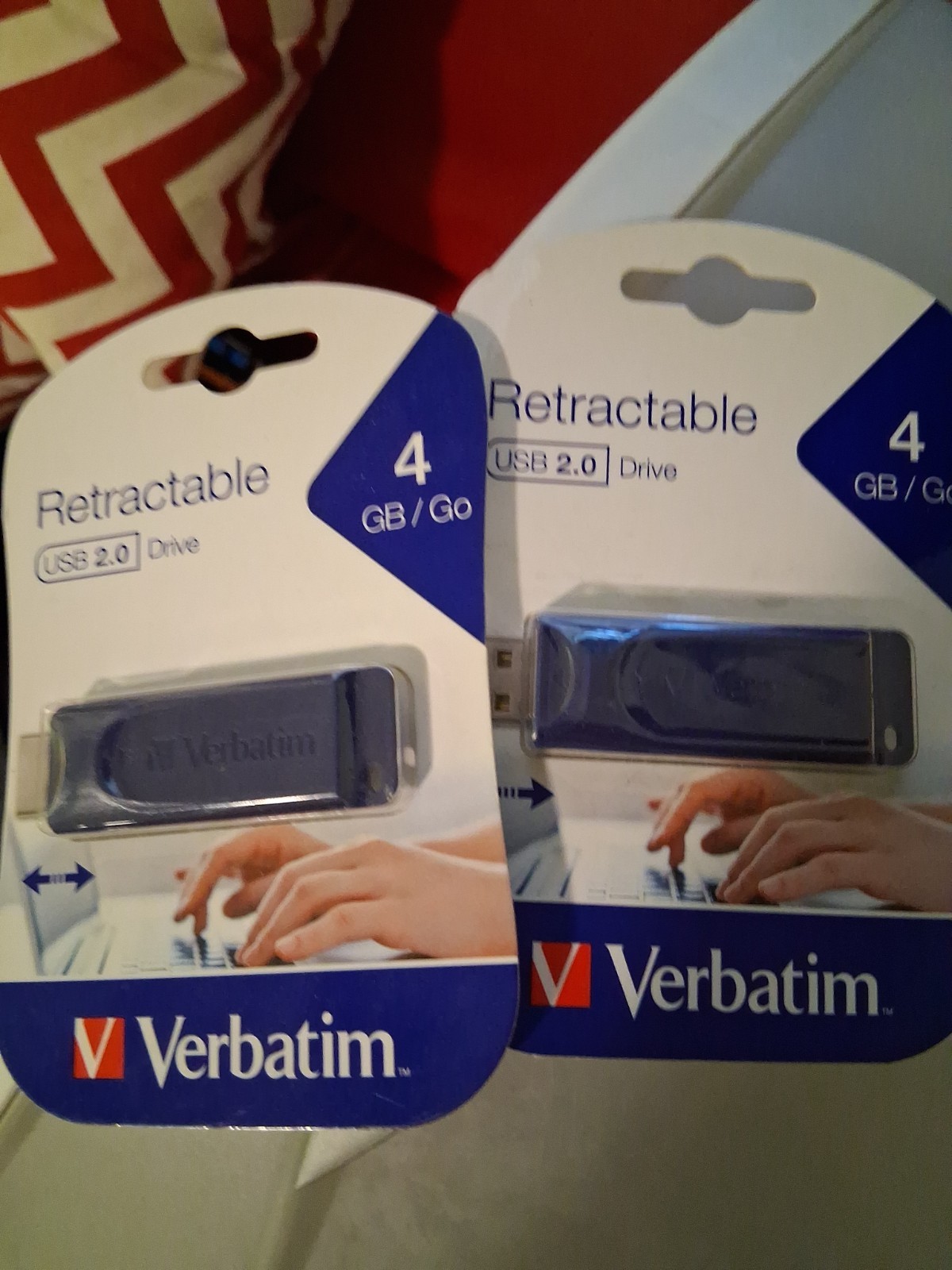 Lot Of 2 Verbatim #97087 Store 'n' Go 4GB USB 2.0 Flash Drive FREE SAME DAY SHIP