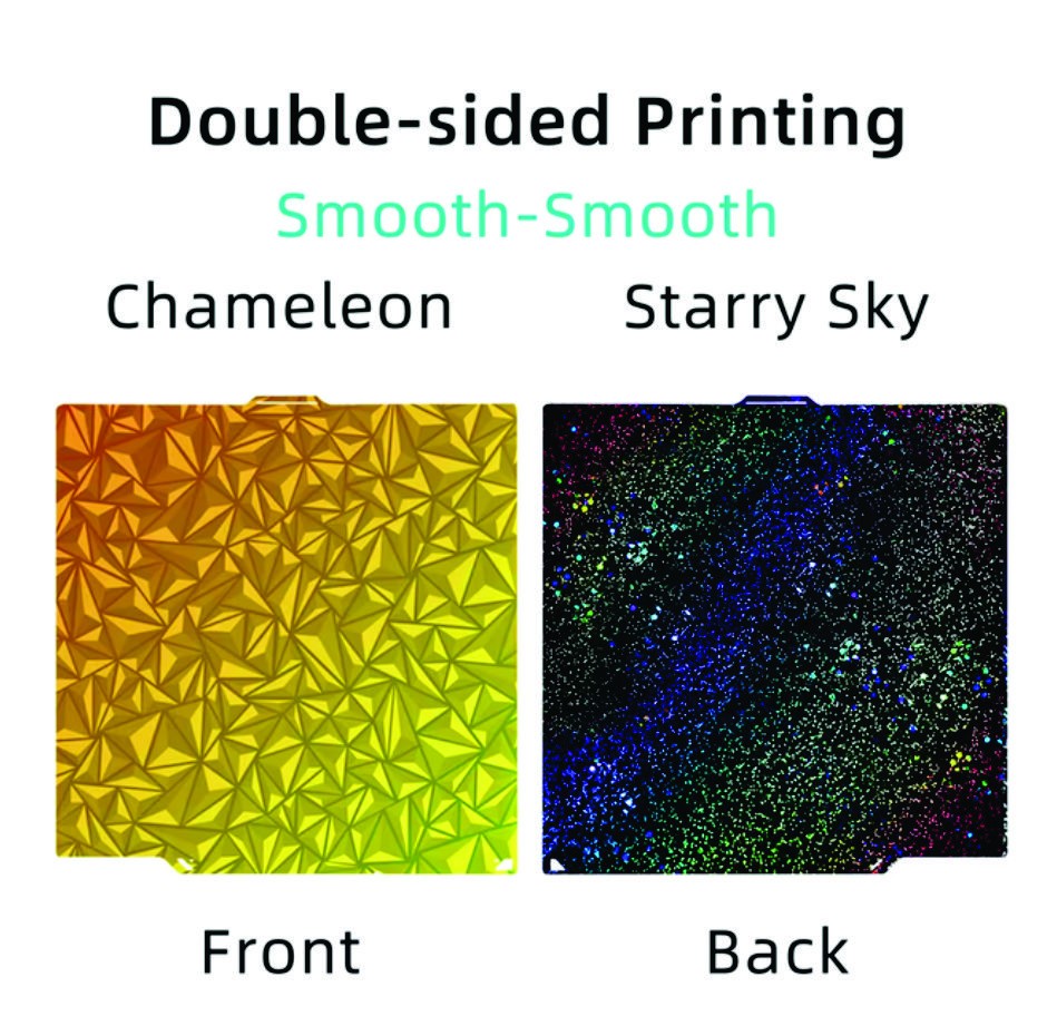 New Professional-Grade 3D Build Plate 260x271mm - Chameleon & Starry sky
