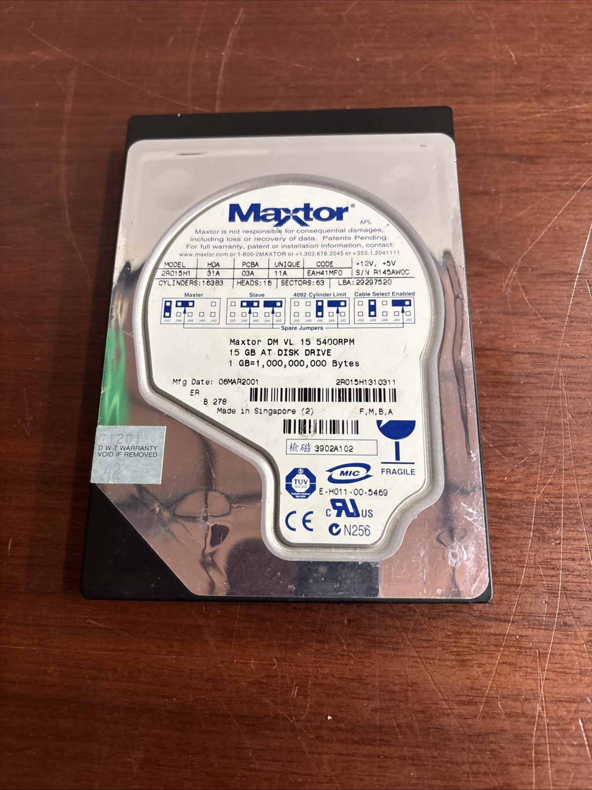 Maxtor Hard Drive 2A015H1 15GB Internal Hard Drive