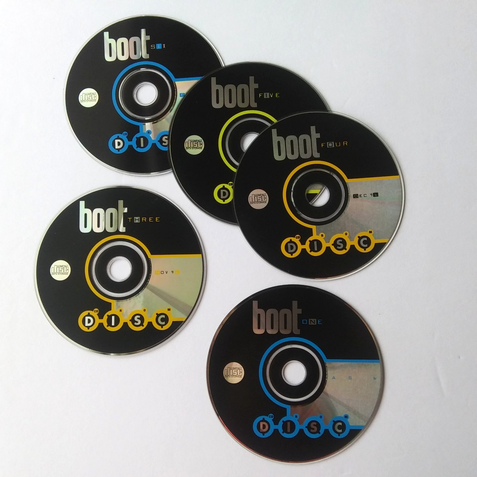 Vintage Boot 1 3 4 5 6 CD-ROM Disc Set PC Multimedia Software Rare 1990s