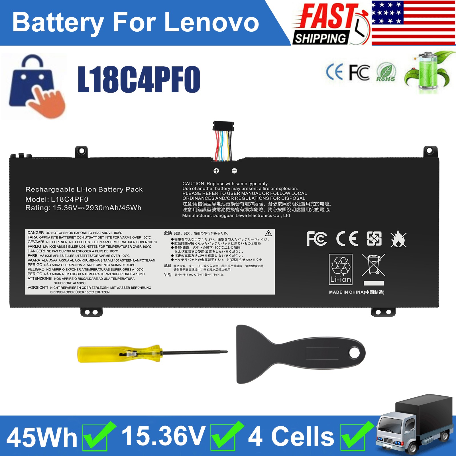 ✅L18D4PF0 L18C4PF0 L18M4PF0 Battery For Lenovo ThinkBook 13S-IWL 14S-IWL 13S-IML