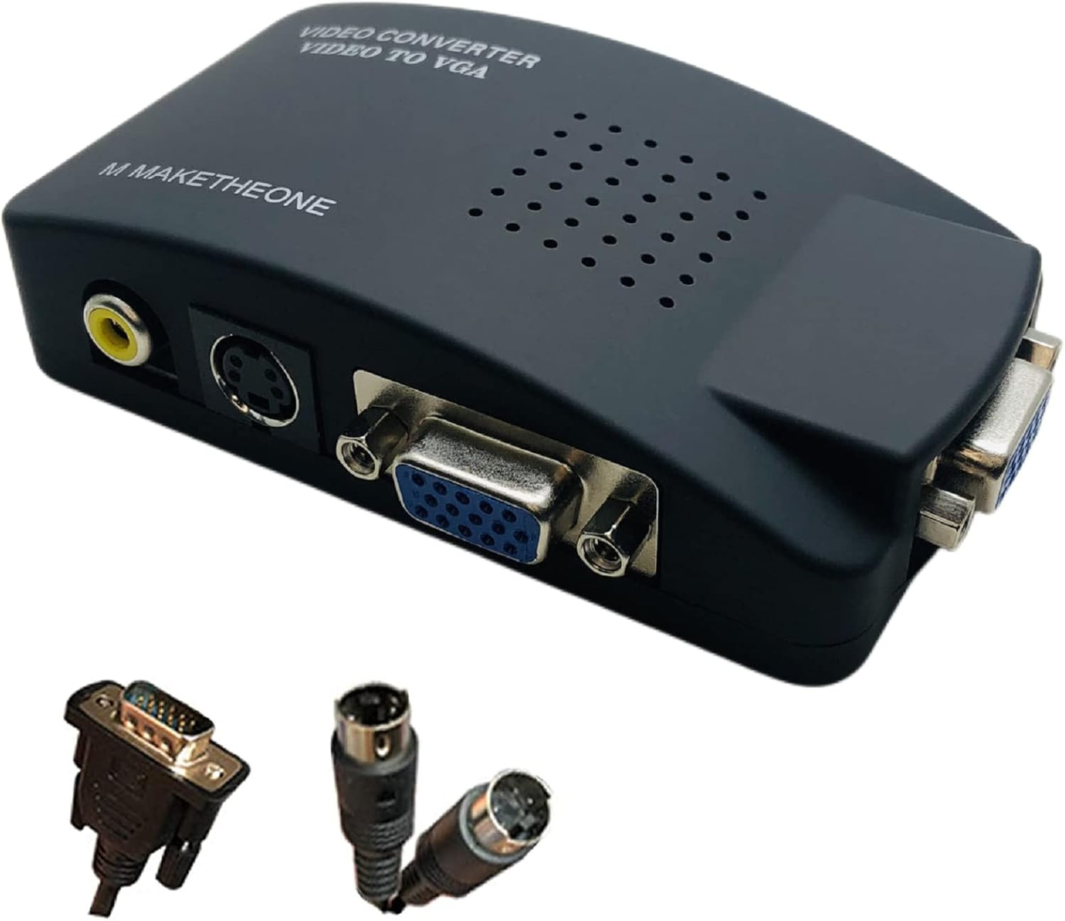 M MAKETHEONE RCA to VGA Adapter, Composite AV S-Video RCA Input to VGA Female Ou