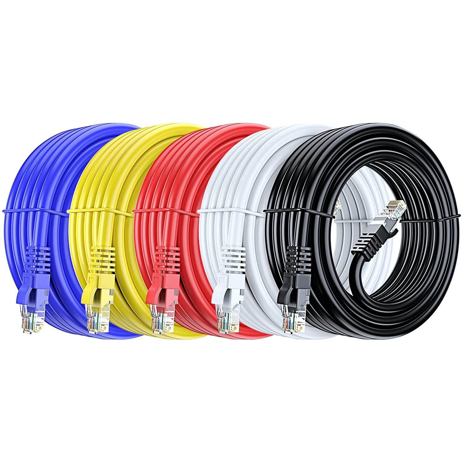 Maximm Cat 6 Ethernet Cable 12 Ft, 100% Pure Copper, Cat6 Cable 5 Pack LAN
